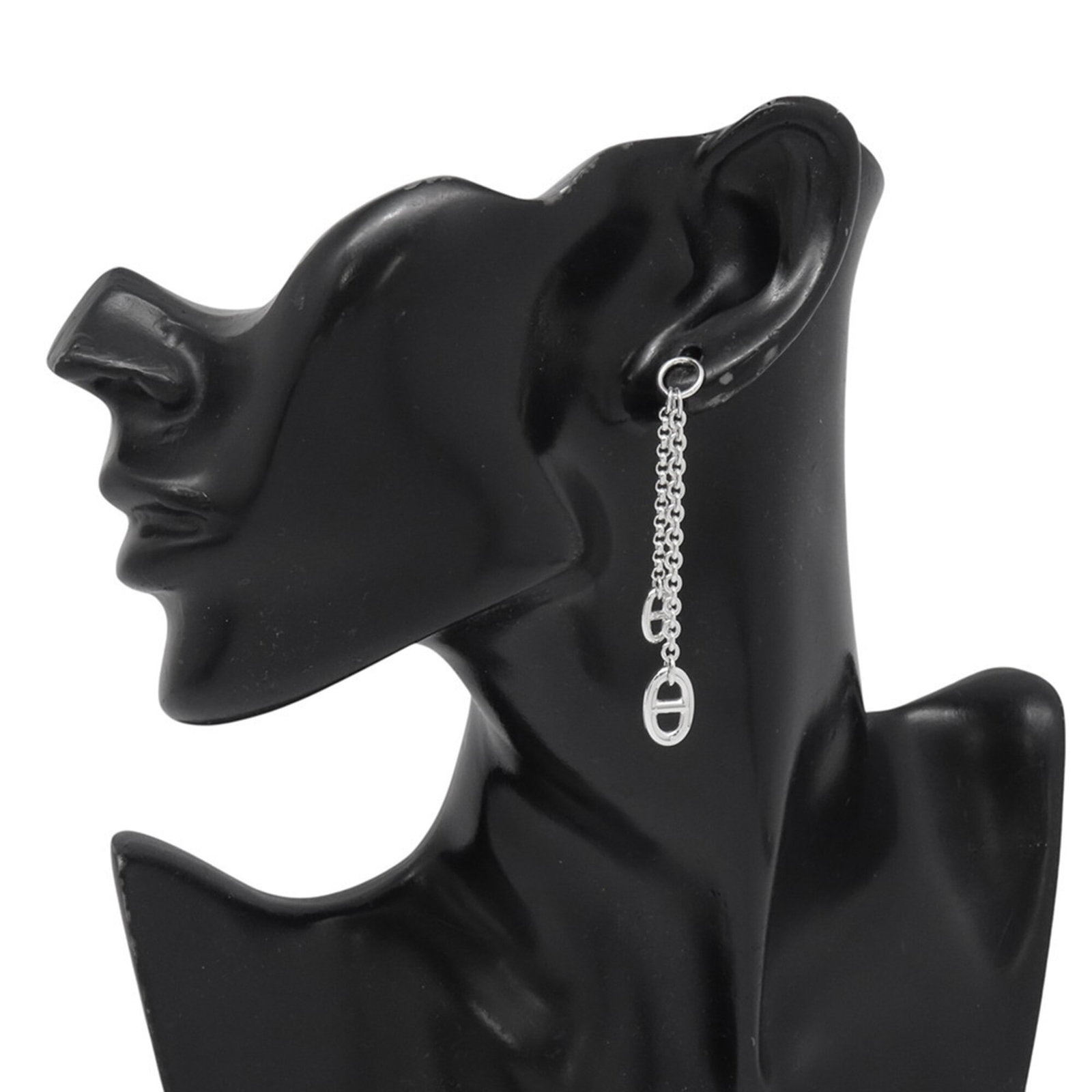Hermes 925 Silver Earrings Stud - 4