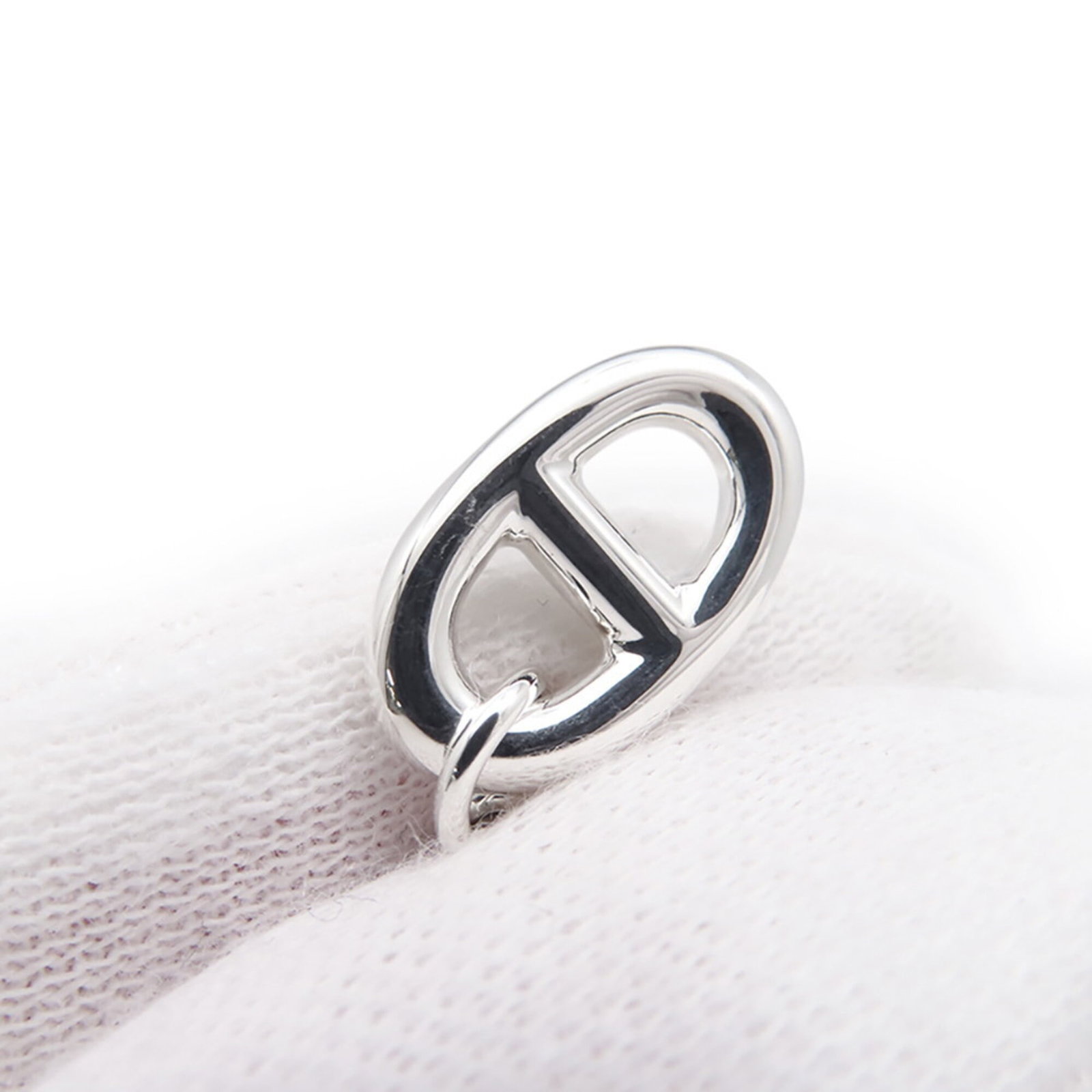 Hermes 925 Silver Earrings Stud - 6