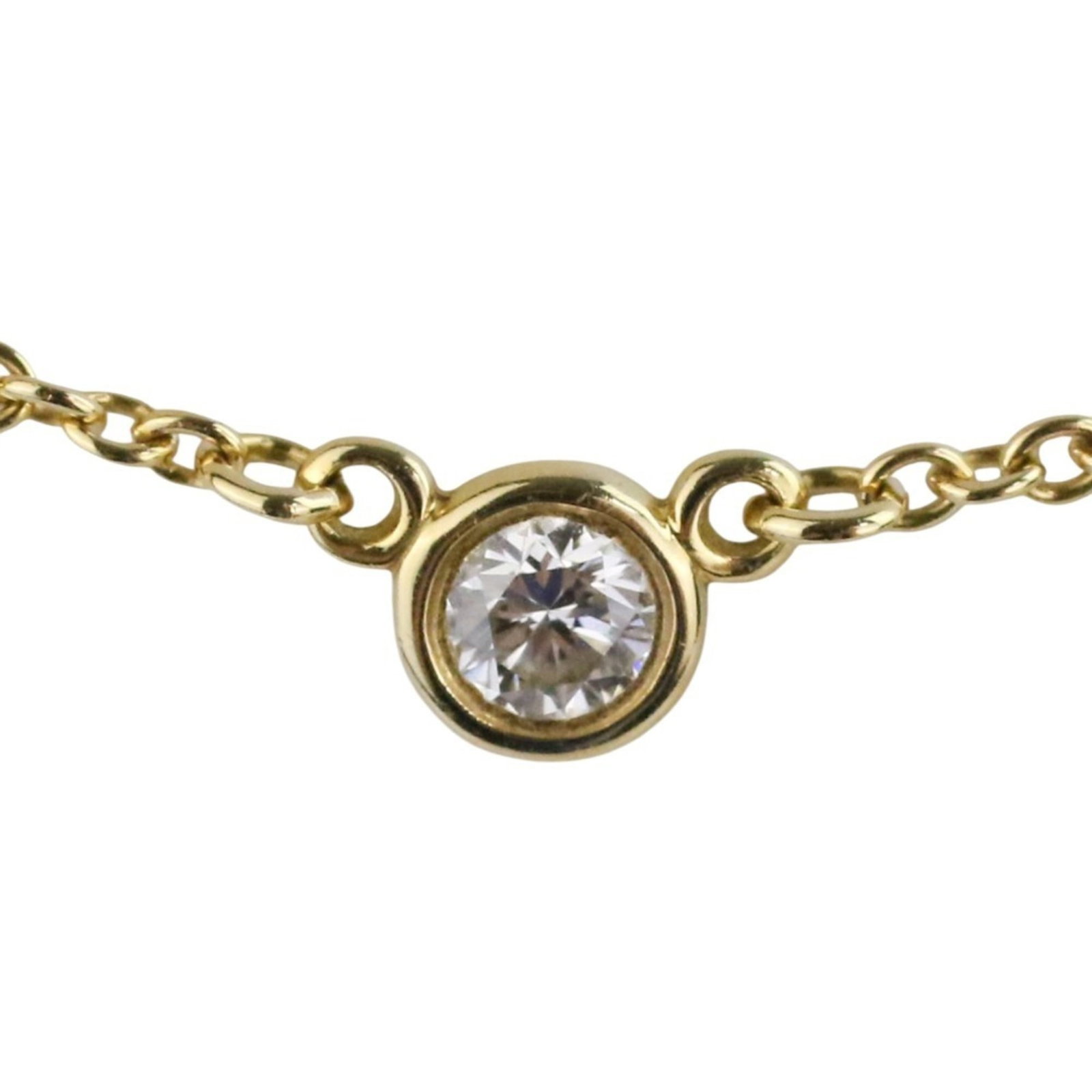 Tiffany & Co. 750 K18 By The Yard Diamond Necklace In Yellow Gold For Women: Tiffany & Co. 750 K18 By The Yard Diamond Necklace In Yellow Gold For Women Tiffany & Co.'s iconic 750 K18 By The Yard Diamond Necklace shines in yellow gold, featuring a 3mm x 3mm diamond pendant. Wi