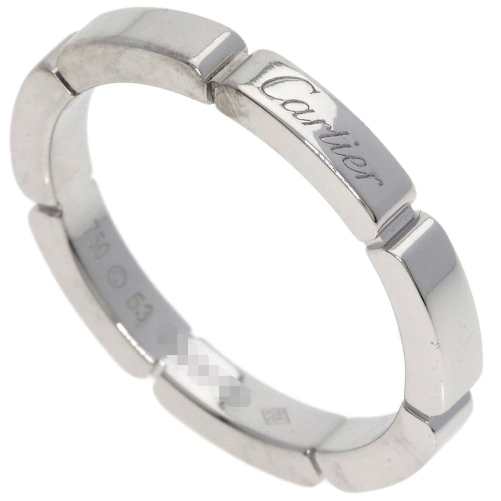 Cartier Maillon Panthre #53 Ring 18K White Gold Women'S: Cartier Maillon Panthre #53 Ring 18K White Gold Women'S Cartier Maillon Panthre #53 Ring in 18K White Gold features a striking silver finish, showcasing the intricate details of this iconic design. Wi