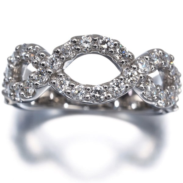 Diamond 0.80Ct Infinity Wave Ring 900 Platinum - 2