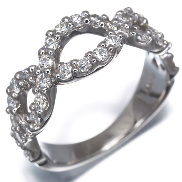 Diamond 0.80Ct Infinity Wave Ring 900 Platinum - 3