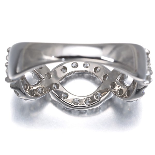 Diamond 0.80Ct Infinity Wave Ring 900 Platinum - 4