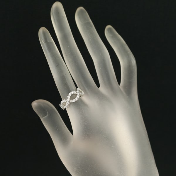 Diamond 0.80Ct Infinity Wave Ring 900 Platinum - 6