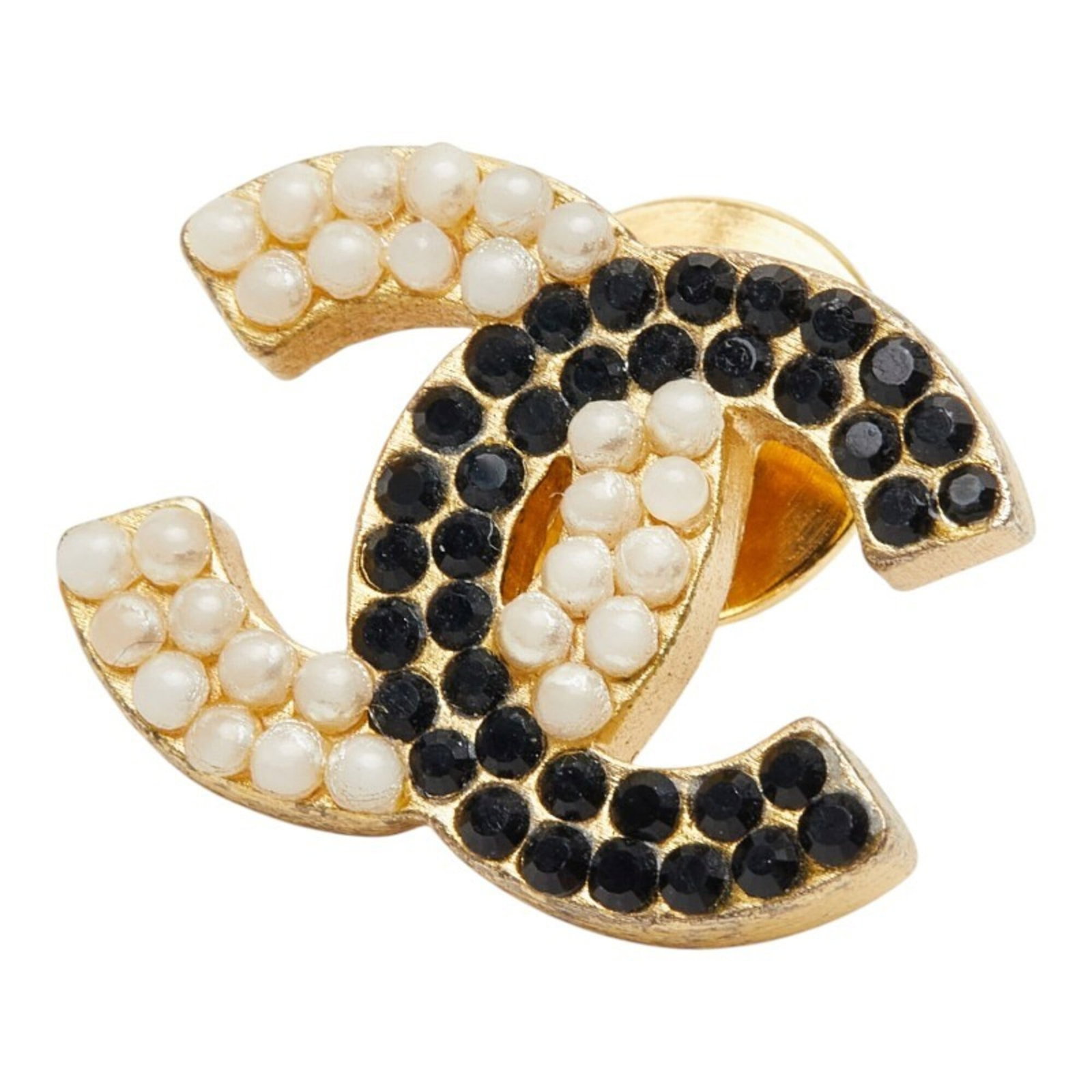 Chanel Pin Brooch Gold Plating Rhinestone: Chanel Pin Brooch Gold Plating Rhinestone Gold Plating Rhinestone Chanel Pin Brooch measures 15.8cm x 21.3cm, featuring gold plating and rhinestones in a striking design. The brooch has traces of usag
