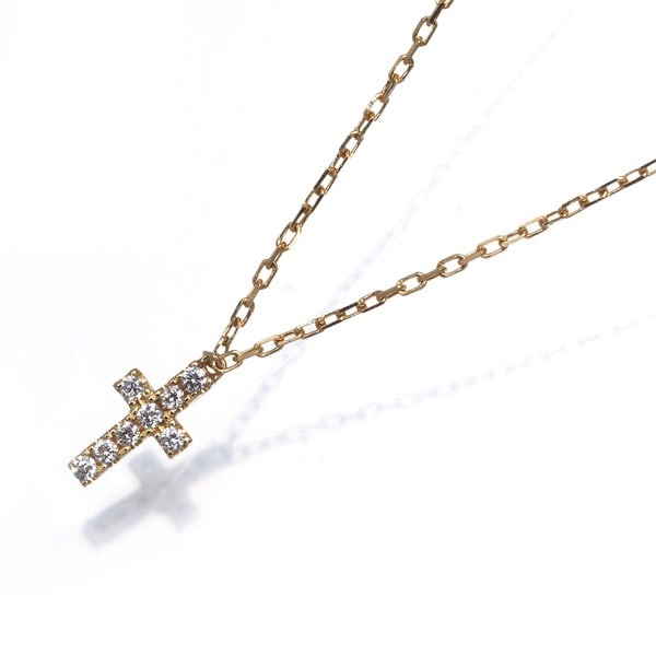 Diamond 0.05Ct Cross Pave 18K Yellow Gold Necklace: Diamond 0.05Ct Cross Pave 18K Yellow Gold Necklace 18k Yellow Gold Cross Pave Diamond Pendant Necklace features a natural diamond cross pave design with a 0.05ct main stone, set in a beautiful 18k