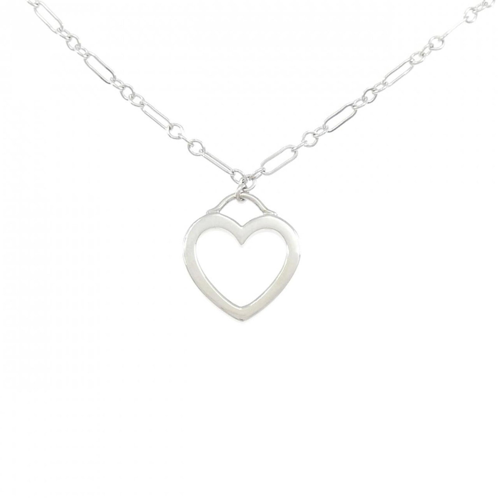 Sentimental Small Tiffany Necklace: Sentimental Small Tiffany Necklace Small Tiffany Necklace in White Gold, featuring a pendant with a size of 16.3mm x 14.1mm, suspended from a 41 cm / 16.14'' chain. This used necklace type has some sc