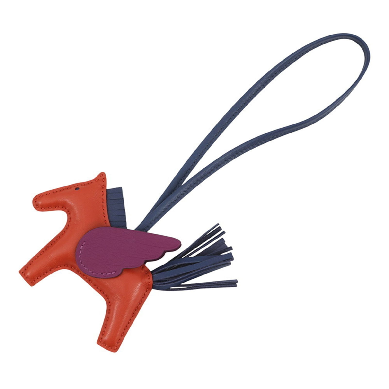 Hermes handbag charm leather: Hermes handbag charm leather Lambskin Anemone handbag charm from Hermes, featuring a soft blue hue and intricate design. Made from high-quality leather, this charming accessory measures 75mm x 130mm a