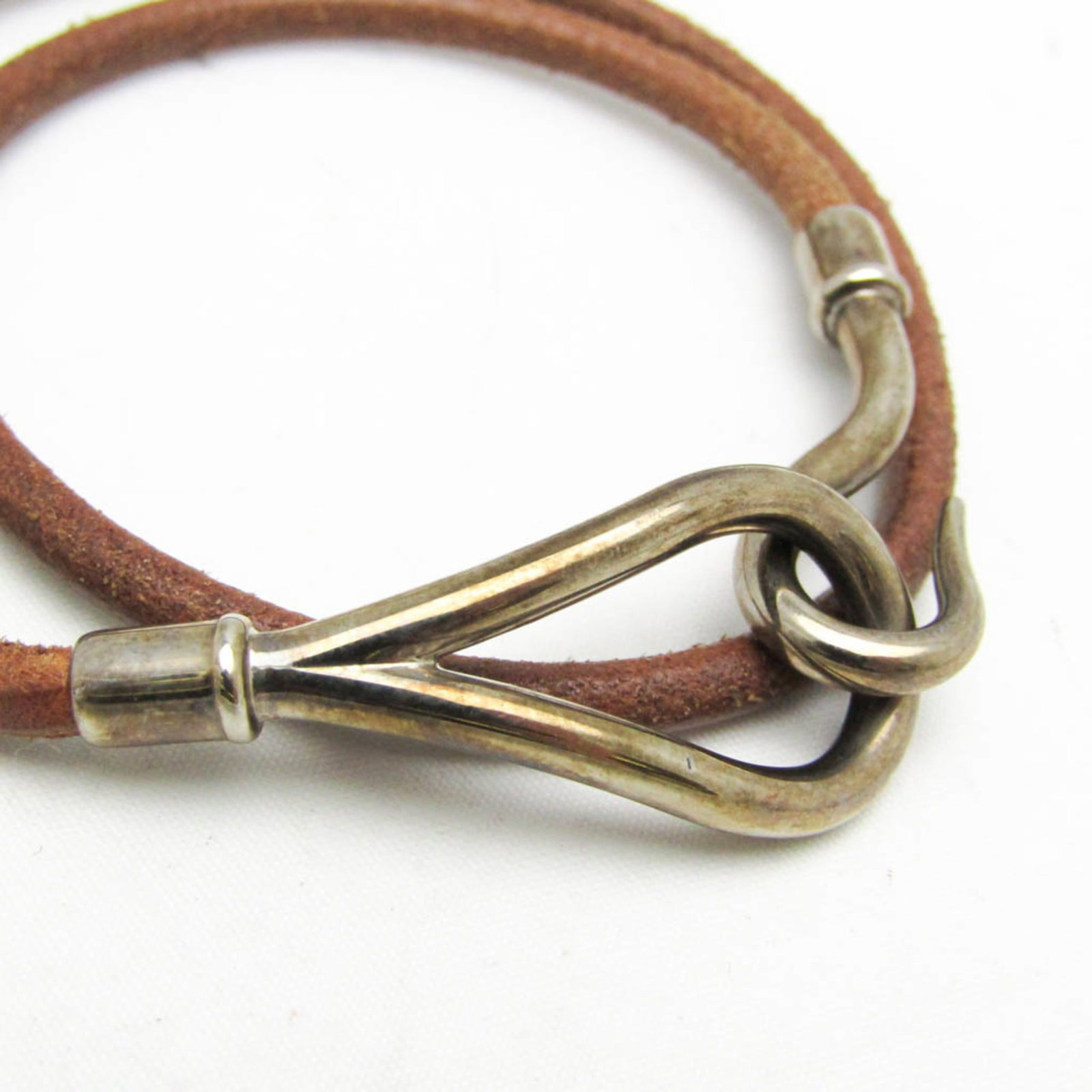 Metal leather bangle Hermes - 3