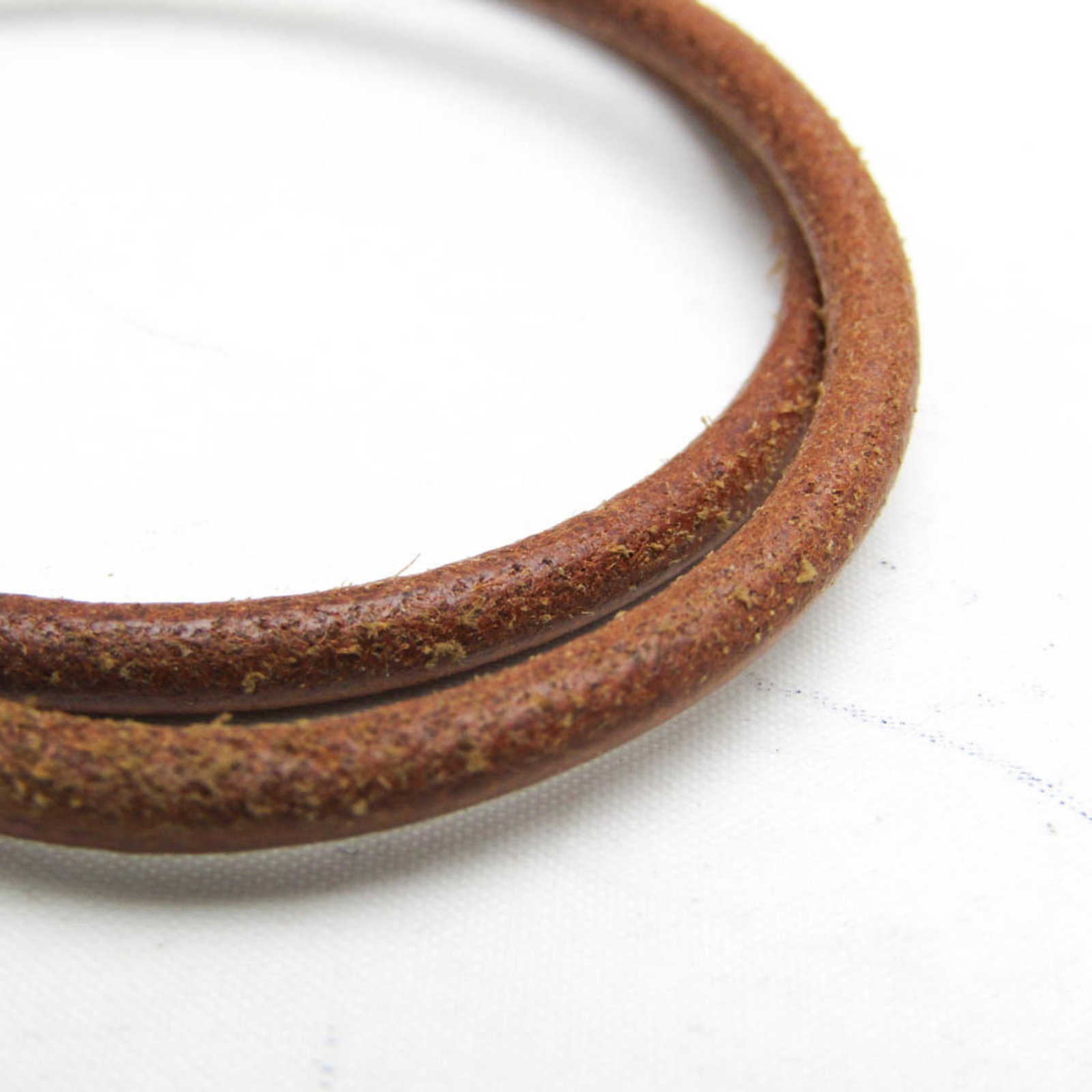 Metal leather bangle Hermes - 5