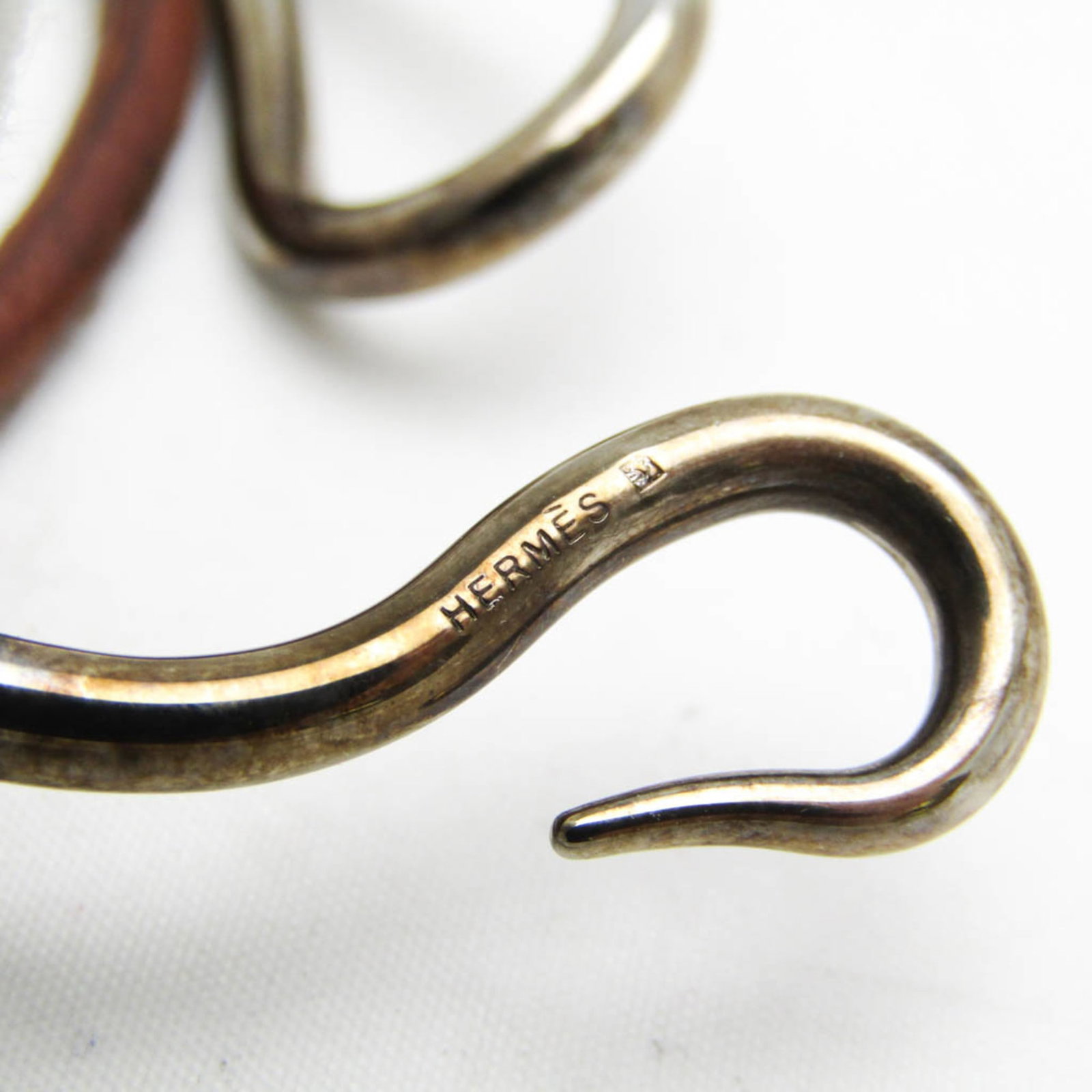 Metal leather bangle Hermes - 7