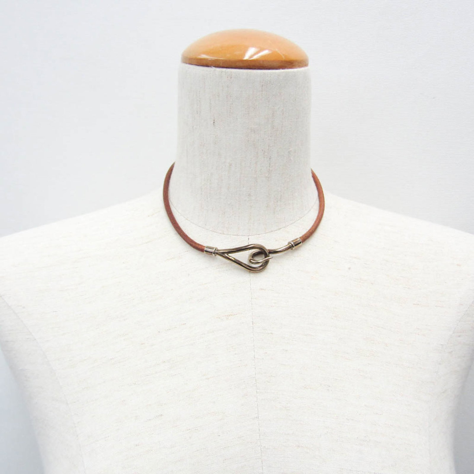 Metal leather bangle Hermes - 8