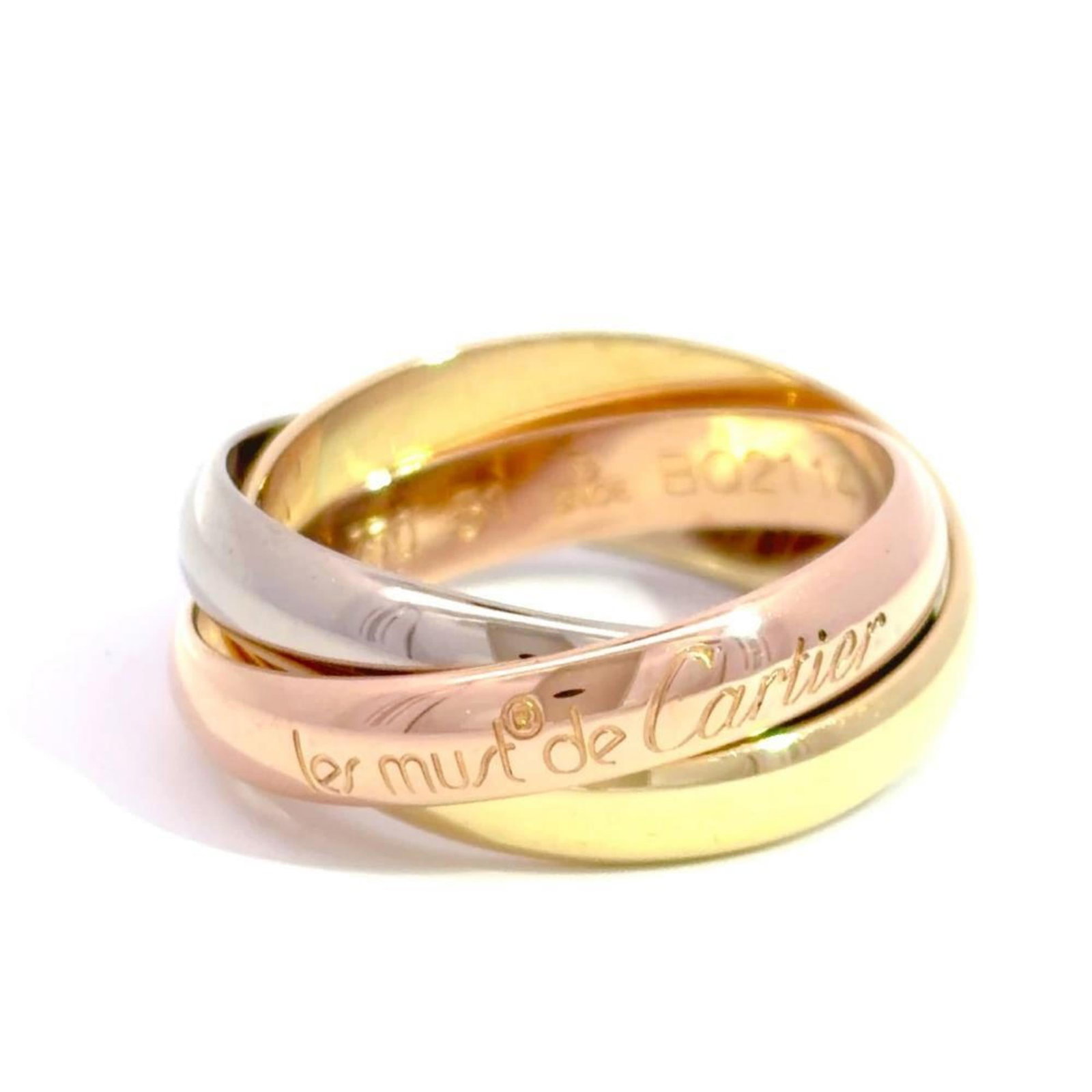 Cartier Pink 18k White 18k Yellow Gold Ring Band: Cartier Pink 18k White 18k Yellow Gold Ring Band Cartier Pink 18k White 18k Yellow Gold Ring Band - A statement piece featuring pink gold, white gold, and yellow gold in a unique combination. The ring