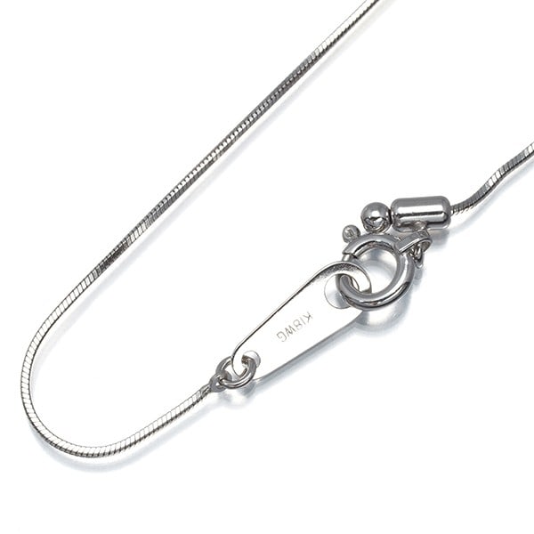 Chain Necklace 750 White Gold Snake 45cm: Chain Necklace 750 White Gold Snake 45cm Chain Necklace 750 White Gold Snake 45cm features an 18k white gold metal chain with a snake design, measuring 45cm in length. This chain necklace showcases th
