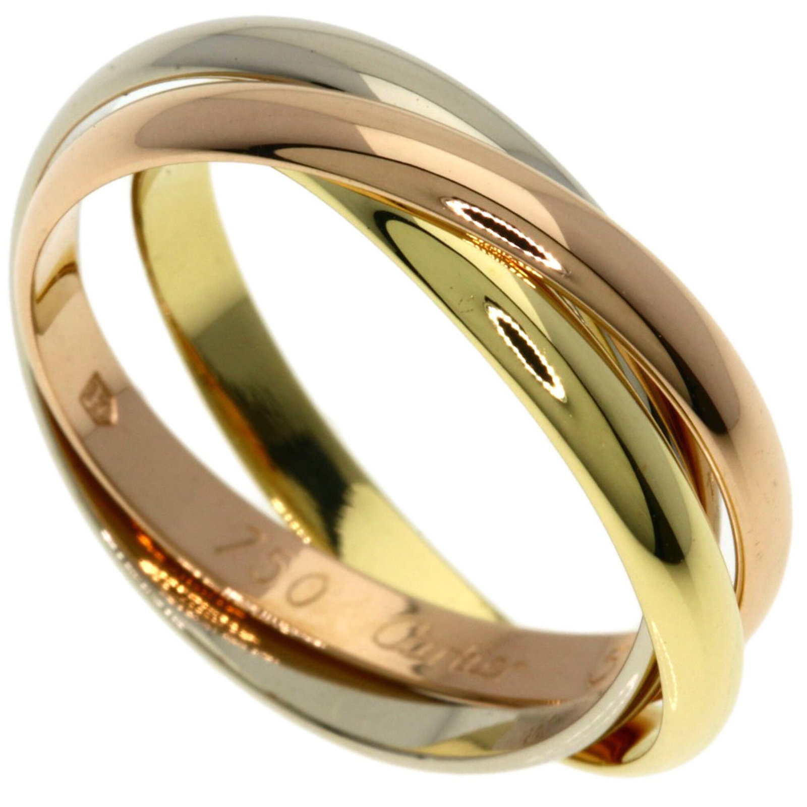 Cartier Pink 18k White 18k Yellow Gold Ring Band: Cartier Pink 18k White 18k Yellow Gold Ring Band Cartier Pink 18k White 18k Yellow Gold Ring Band features a striking combination of pink gold, white gold, and yellow gold in an elegant band design. T