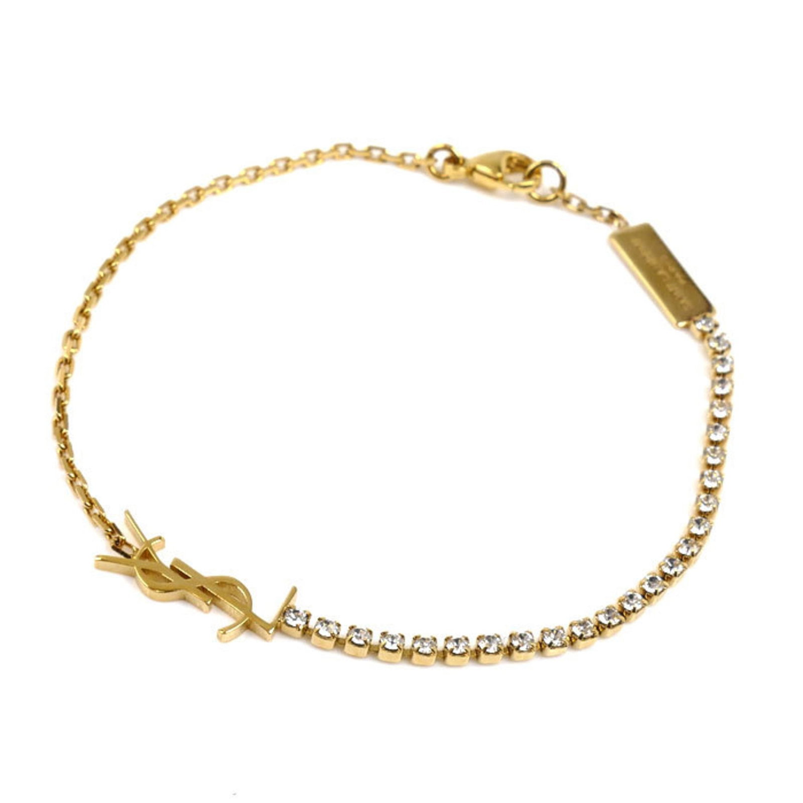 Charm bracelet Saint Laurent gold plating rhinestone (1 of 7)