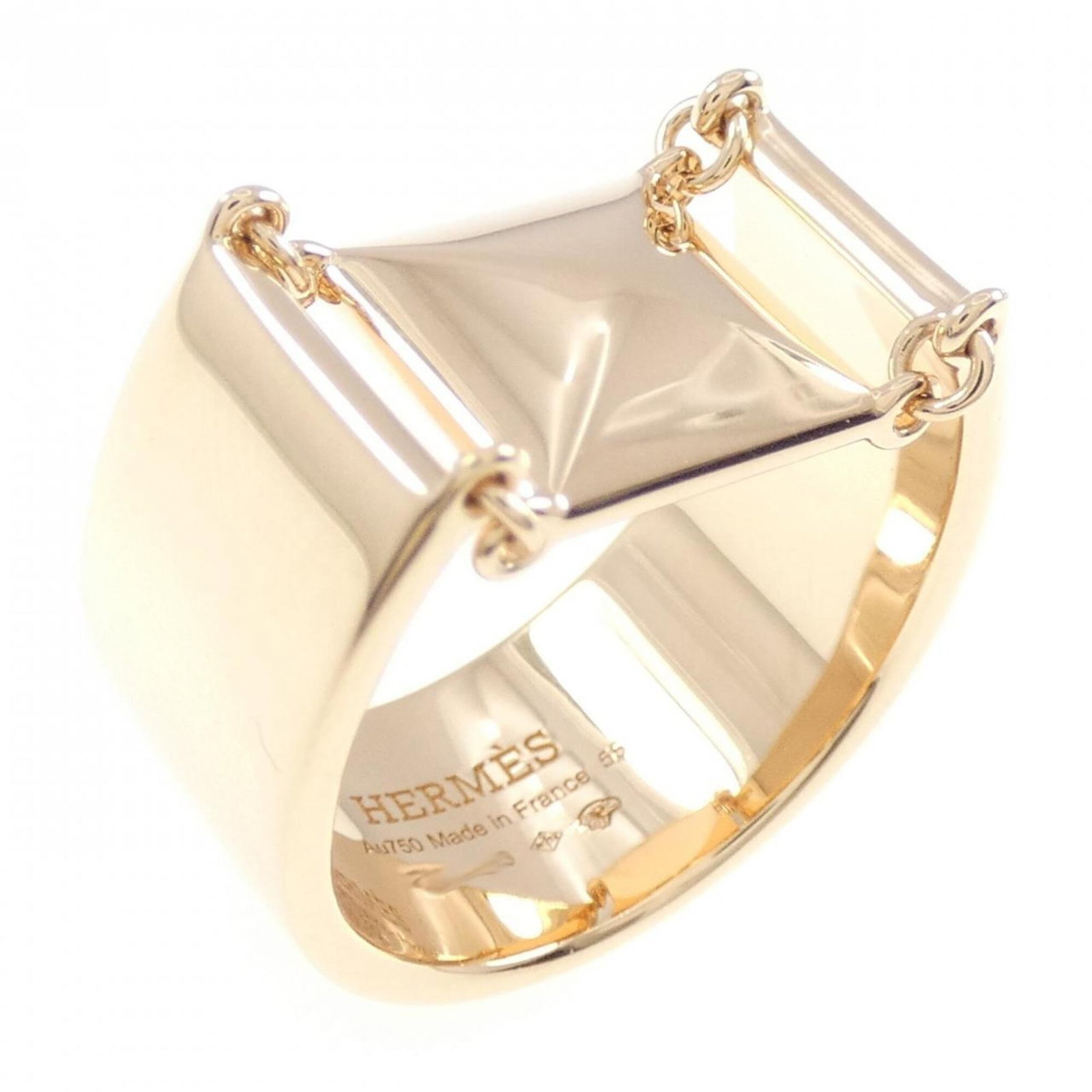 Pink Gold 18k Hermes Band Ring: Pink Gold 18k Hermes Band Ring Pink Gold 18k Hermes Band Ring. A beautiful, used band ring in excellent condition, bearing the signature of its creator, made from high-quality pink gold (18K) and