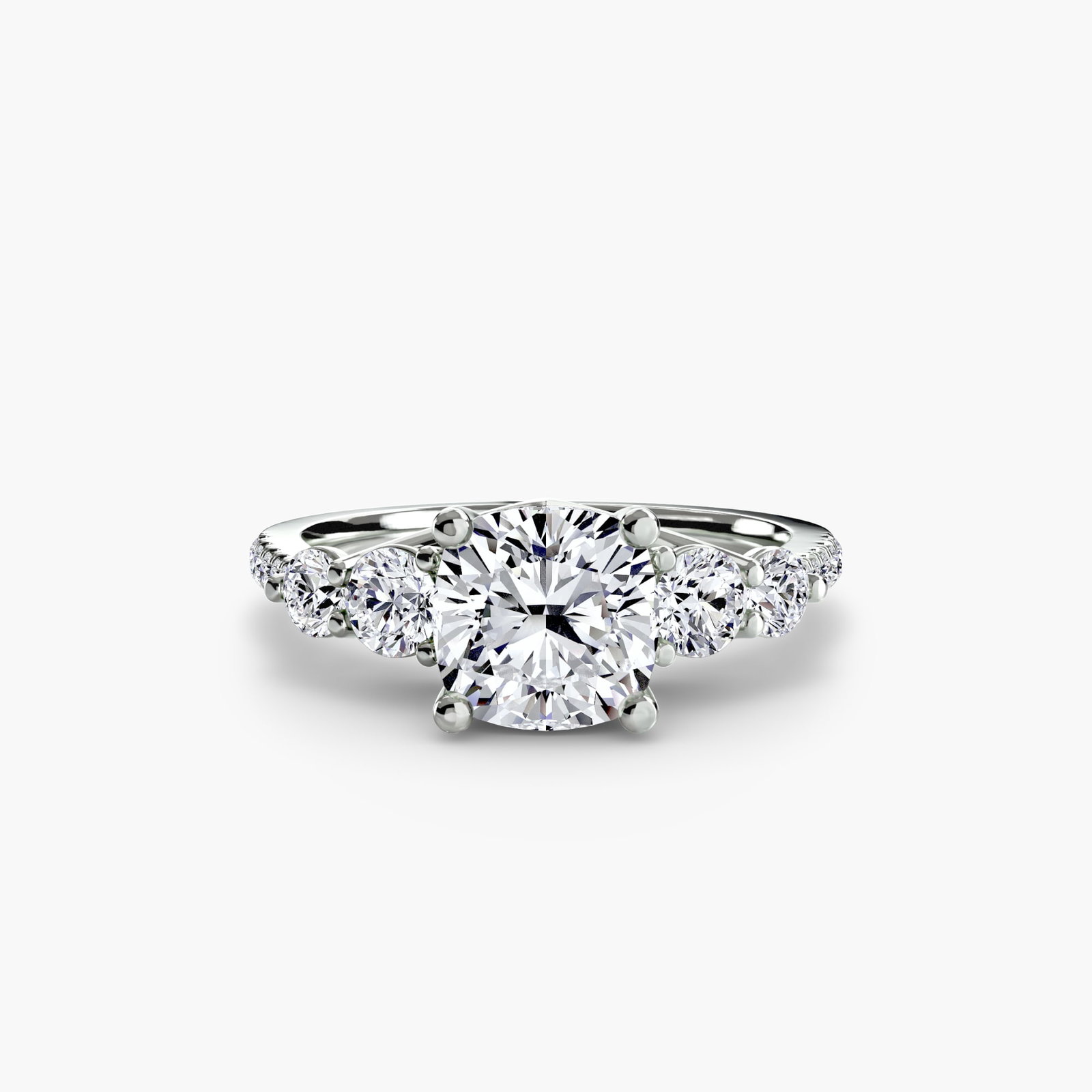 Pave Cushion 950 Platinum Ring Setting - 2