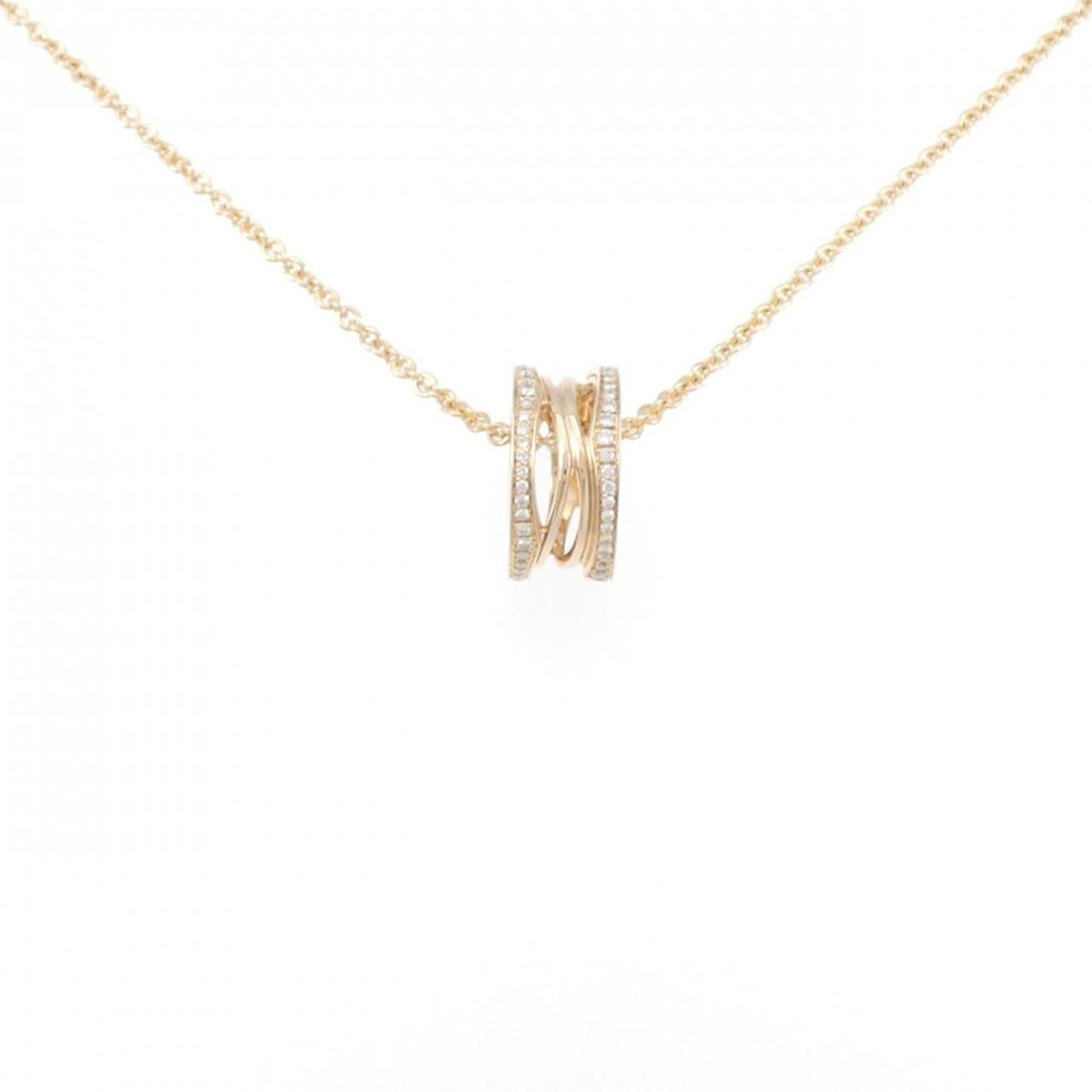 Bvlgari B.Zero1 Design Legend Necklace: Bvlgari B.Zero1 Design Legend Necklace Pink gold (18K) pendant featuring a diamond, adjustable to fit necks with a circumference of 39-46 cm. The B.Zero1 Design Legend Necklace boasts elegant design a