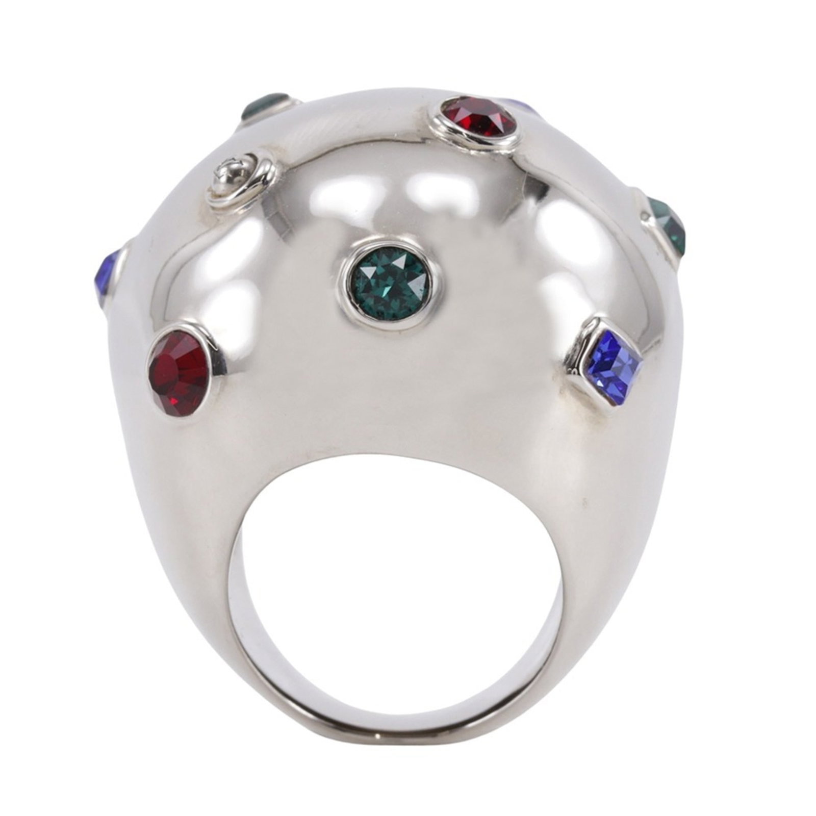 Ring Band Louis Vuitton: Ring Band Louis Vuitton Used Louis Vuitton Band Ring, featuring a multi-color rhinestone design. This ring measures 32.3mm in width and weighs 36.04g, with visible traces of usage and minor scratches.