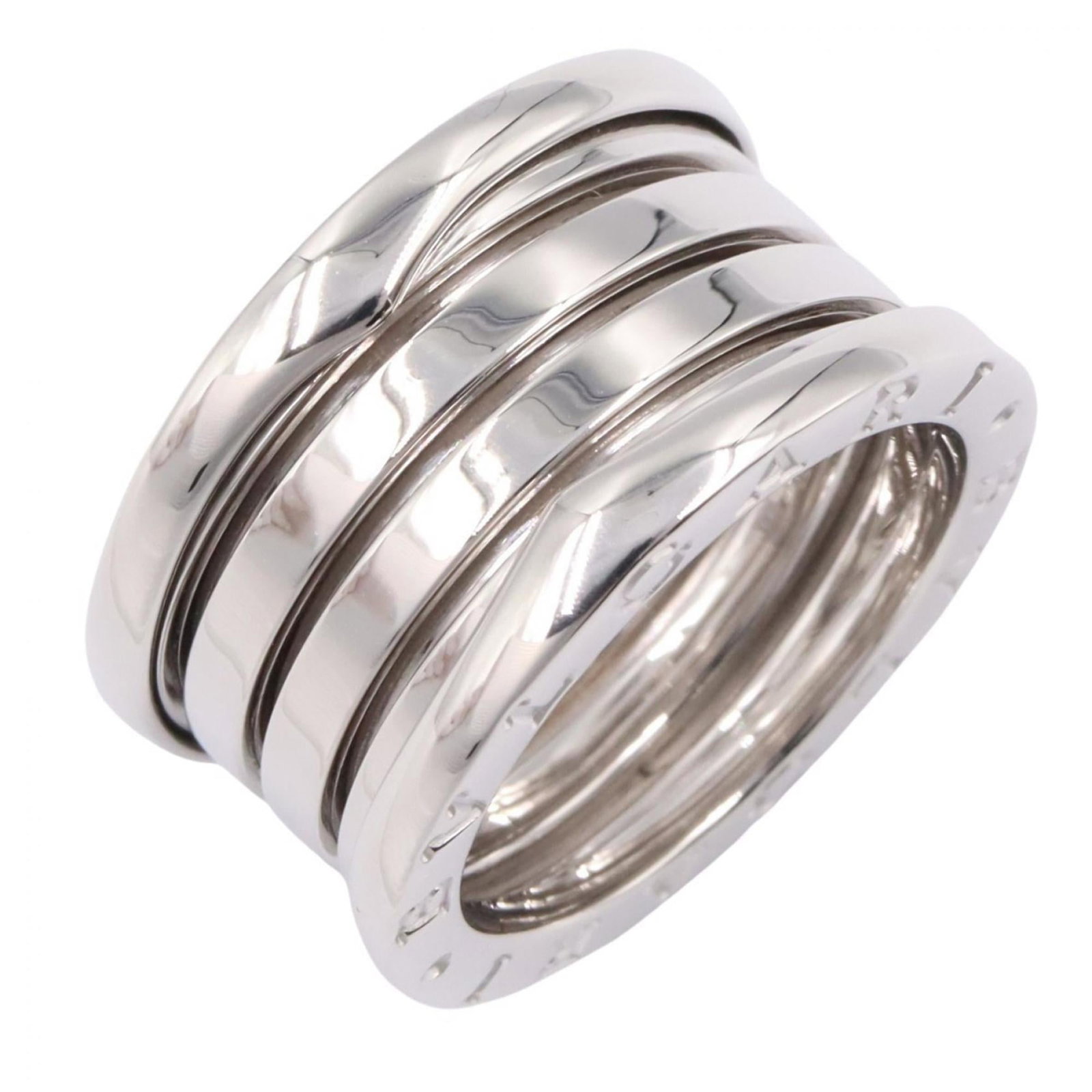 Bvlgari Band Ring White Gold (18K): Bvlgari Band Ring White Gold (18K) Bvlgari Band Ring White Gold (18K) in excellent condition, featuring the iconic brand's signature style. This silver band ring boasts a classic design made from