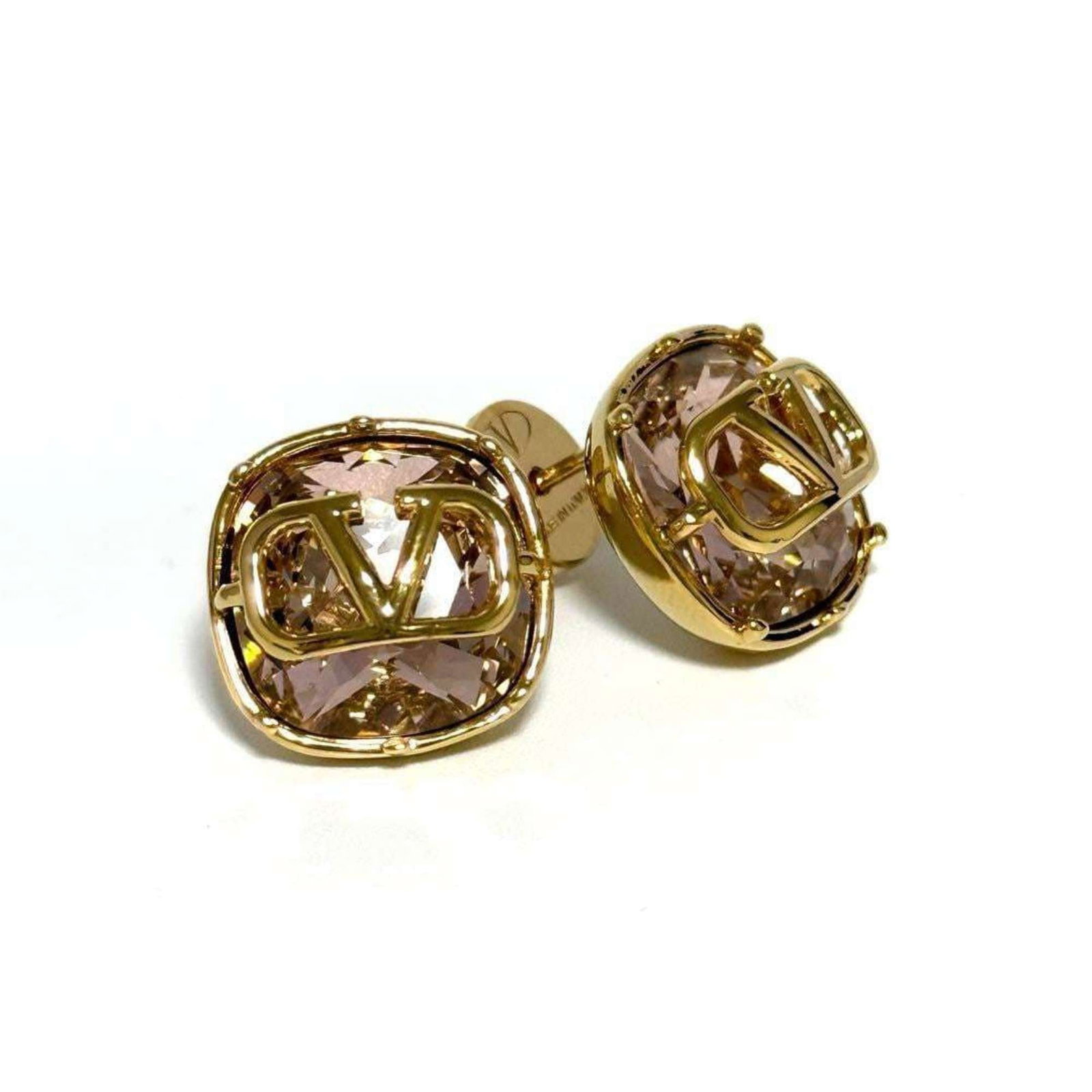 Metal Rhinestone Valentino Stud Earrings (1 of 9)