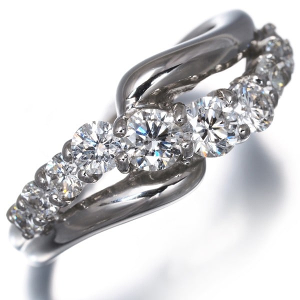 Platinum Wave Diamond 1.00Ct Ring - 2