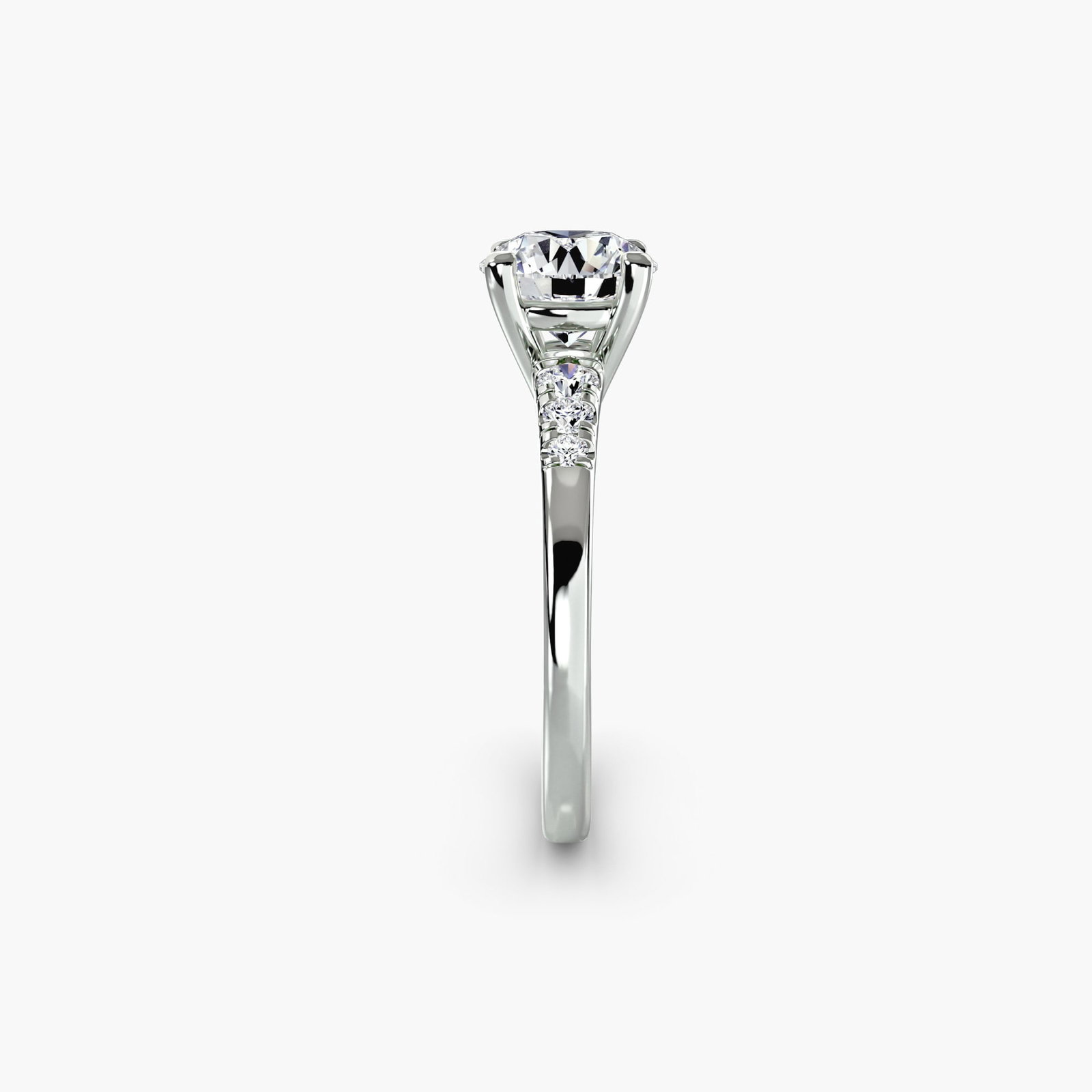 Solitaire Round 14Kt White Gold Ring Setting - 3