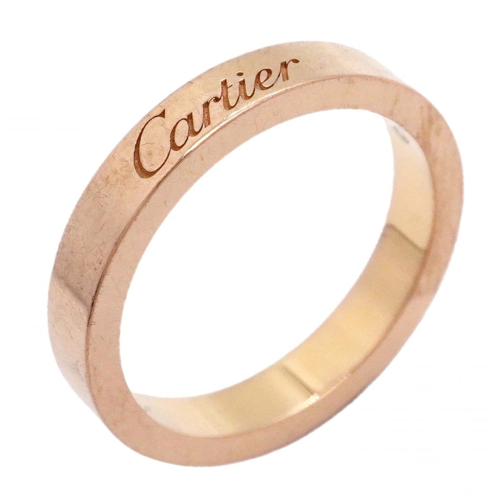 Pink gold 18k ring band from Cartier: Pink gold 18k ring band from Cartier Pink gold 18k Cartier ring band with a touch of elegance, bearing the subtle signs of past wear. The 46mm size and US Size 3.5 fit comfortably on most hands, while