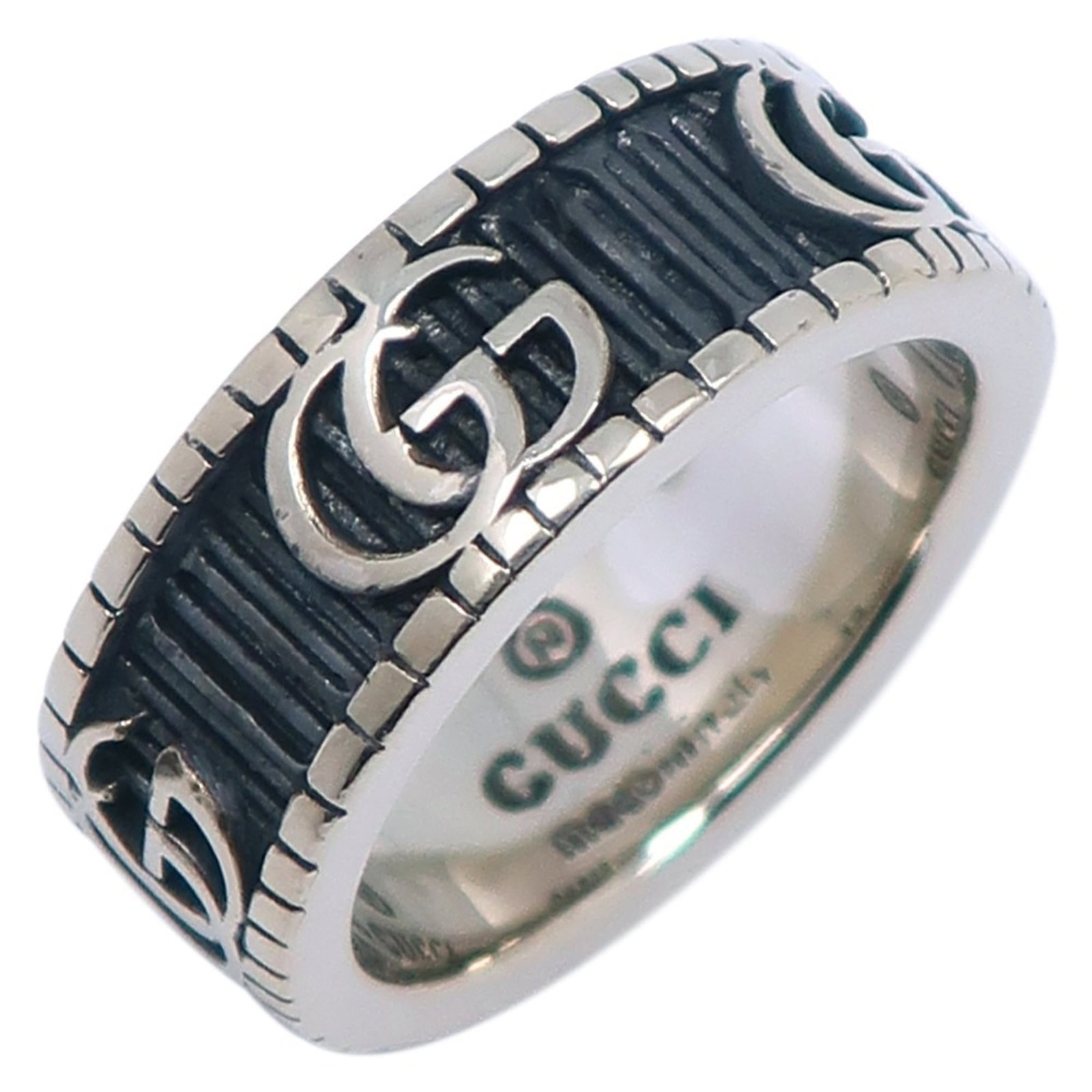 Gucci ring band silver 925: Gucci ring band silver 925 Silver 925 Gucci ring band offers sleek sophistication with its classic design. Made from high-quality silver, this band ring features the iconic Gucci brand and boasts a du