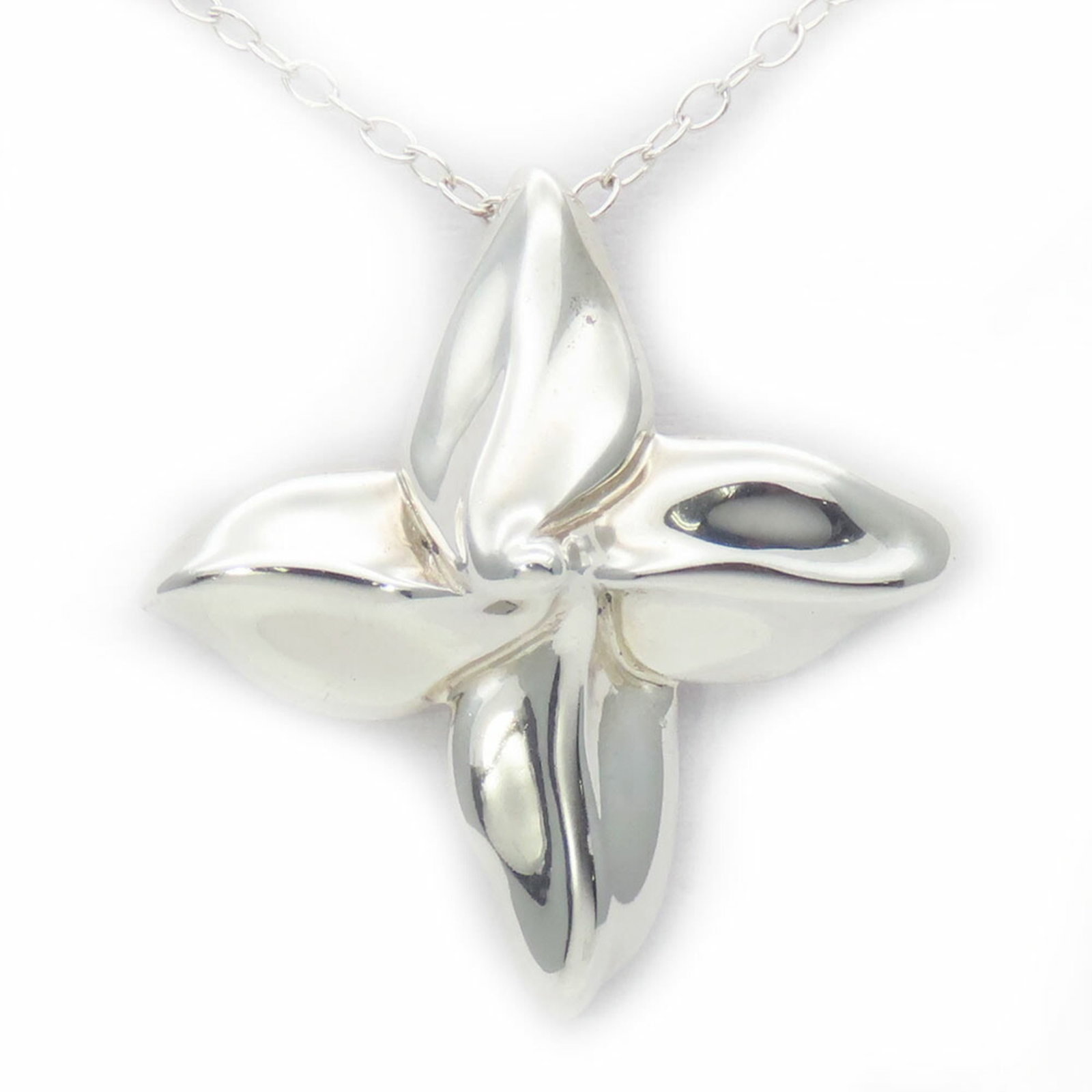 Silver Flower Necklace Ladies Approx 3.48G Poinsettia Tiffany&Co.: Silver Flower Necklace Ladies Approx 3.48G Poinsettia Tiffany&Co. Silver Poinsettia Necklace by Tiffany&Co. in excellent condition, featuring a beautiful flower design made from sterling silver (925).