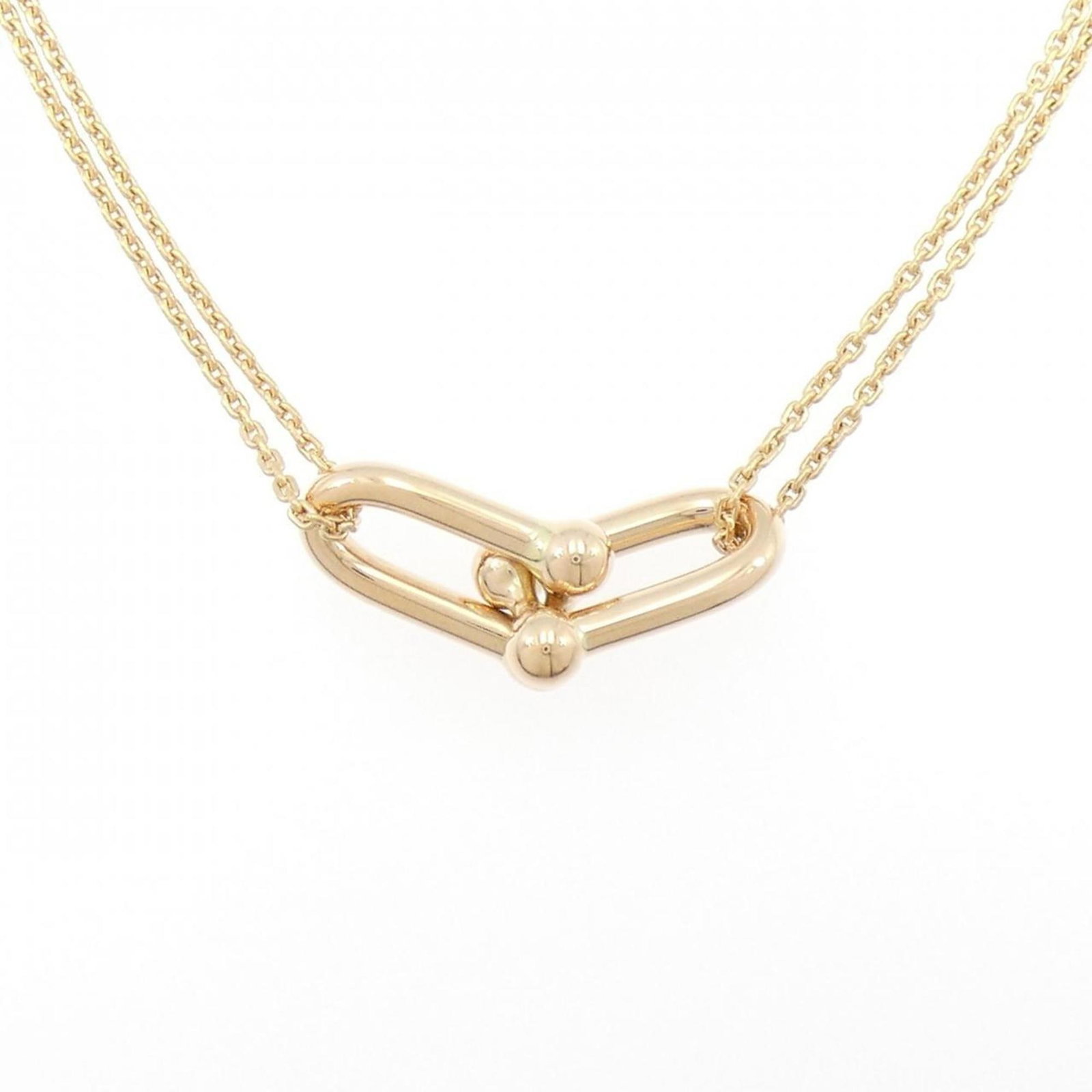 Tiffany Necklace Link Large Double: Tiffany Necklace Link Large Double Pink Gold (18K) Tiffany Necklace Link Large Double, featuring a 11.6mm pendant with a subtle width of 1.5mm, is a delicate and elegant piece. The necklace boasts a 4