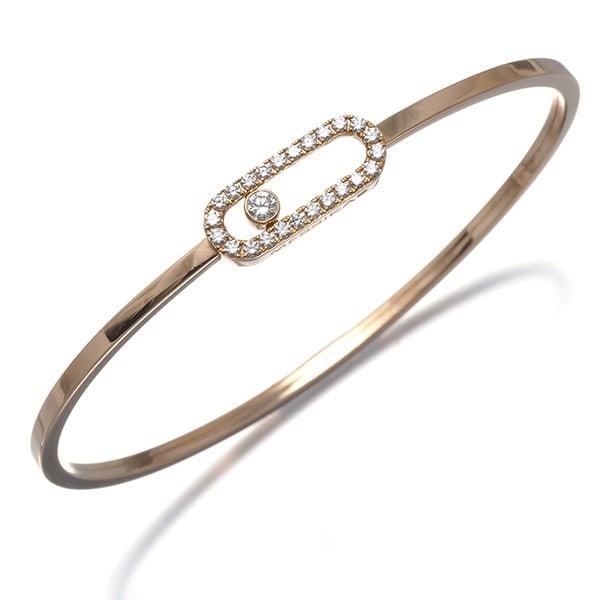 Valerie Messika Bracelet Diamond Move Uno Paved Flex Bangle 18K Rg: Valerie Messika Bracelet Diamond Move Uno Paved Flex Bangle 18K Rg 18k rose gold pave bangle with a natural diamond, showcasing the Move Uno collection's elegant design. The bracelet features a unique