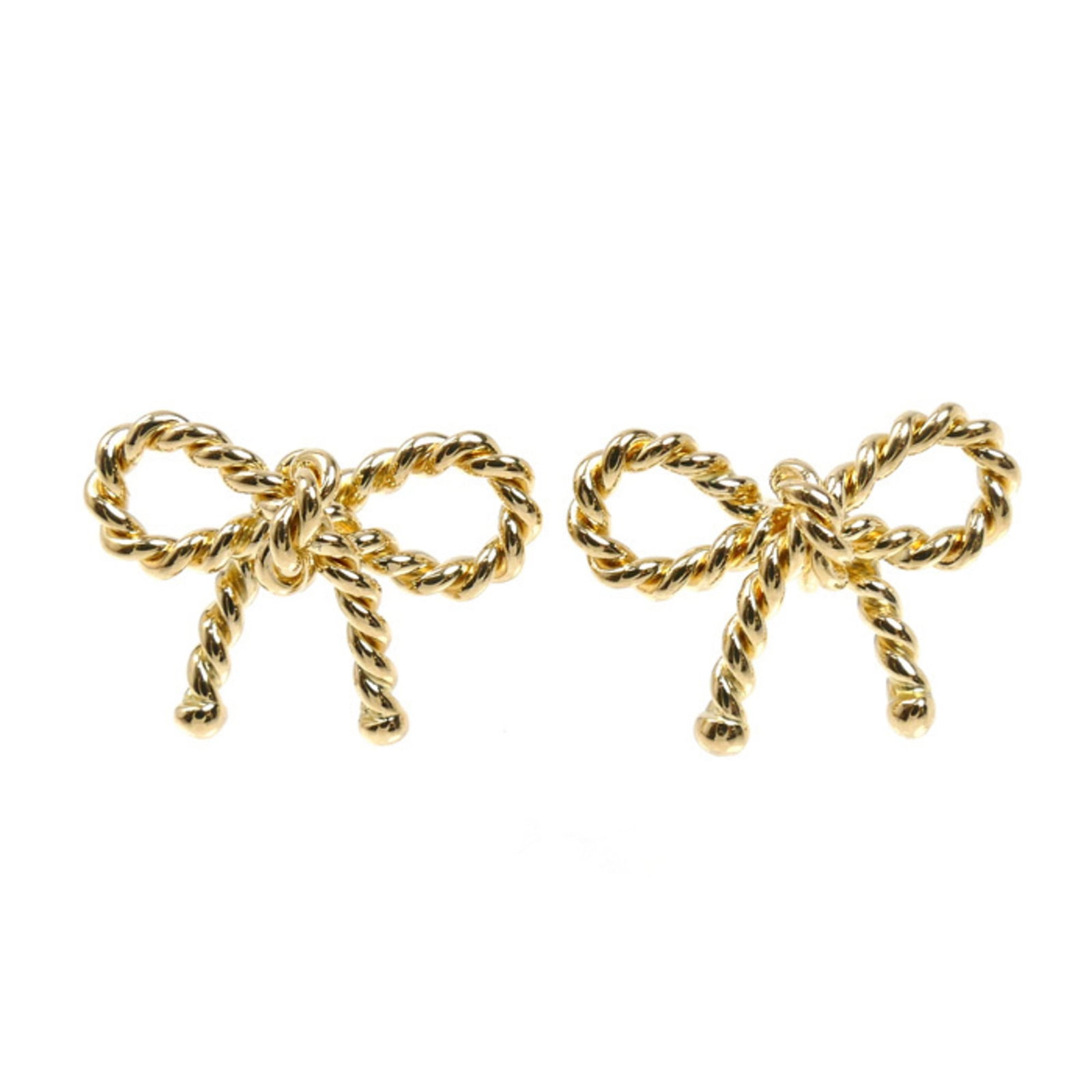 Gold Stud Yellow Earrings Tiffany: Gold Stud Yellow Earrings Tiffany Yellow Gold (18K) Stud Earrings from Tiffany, bearing a few traces of usage and minor scratches, are available in very good condition. The 10.30mm x 14.40mm earrings 