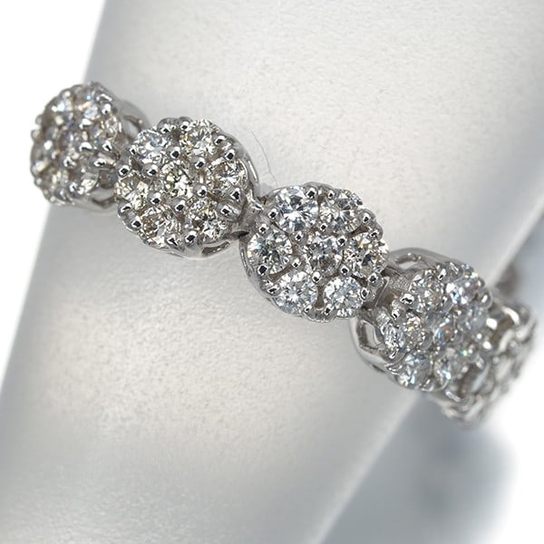 Diamond 0.40Ct Paved Chain One Size Fits All Ring 950 Platinum: Diamond 0.40Ct Paved Chain One Size Fits All Ring 950 Platinum 950 platinum pave chain ring features a natural diamond at 0.40 carats, set in a one-size-fits-all design for comfort and versatility. Th