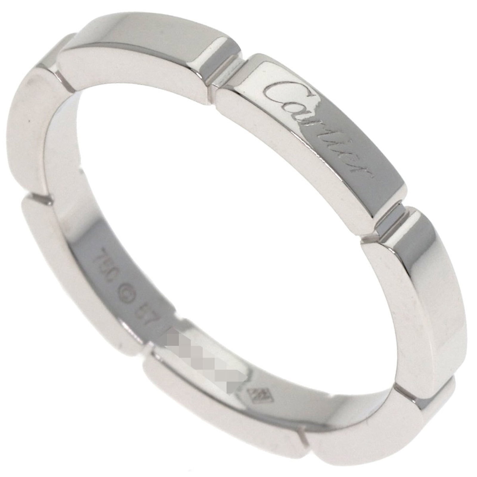 White Gold Cartier Band Ring 18K: White Gold Cartier Band Ring 18K 18K White Gold Cartier Band Ring in excellent condition, with only minor signs of wear. The ring features the iconic Cartier design and bears a signature from its