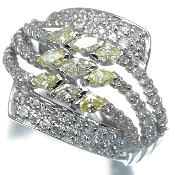 Diamond 1.50ct Yellow Ring 900 Platinum (1 of 6)