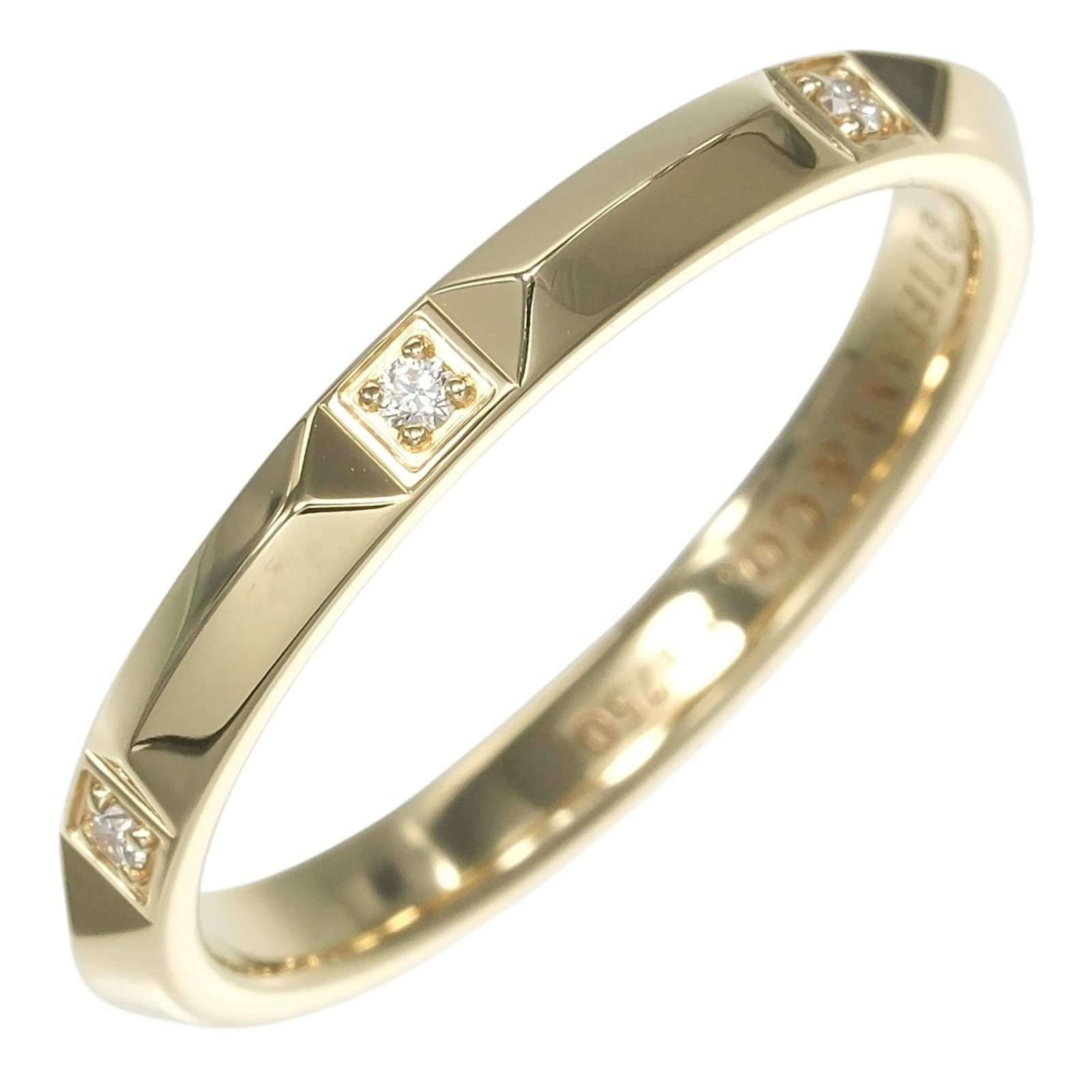 Tiffany Ring Gold Yellow 18K: Tiffany Ring Gold Yellow 18K Yellow Gold Tiffany Ring for Men, 18K. This 8.5 US size band ring features a diamond stone set in 18K yellow gold, with a width of 2.71mm and an inner diameter of 18.58mm.