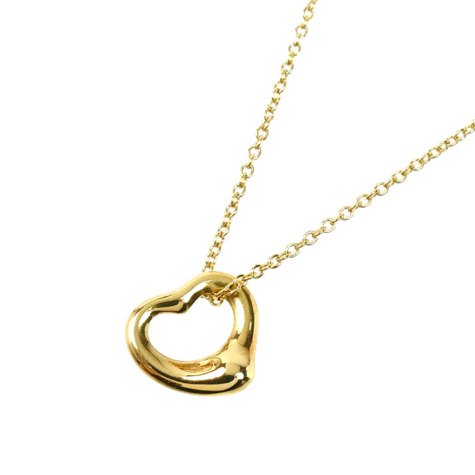 Tiffany&Co. Tiffany 18K Yellow Gold Open Heart Necklace 2.9G 41Cm Women'S: Tiffany&Co. Tiffany 18K Yellow Gold Open Heart Necklace 2.9G 41Cm Women'S Tiffany&Co. Tiffany 18K Yellow Gold Open Heart Necklace features an elegant open heart pendant in 18K yellow gold, measuring 1