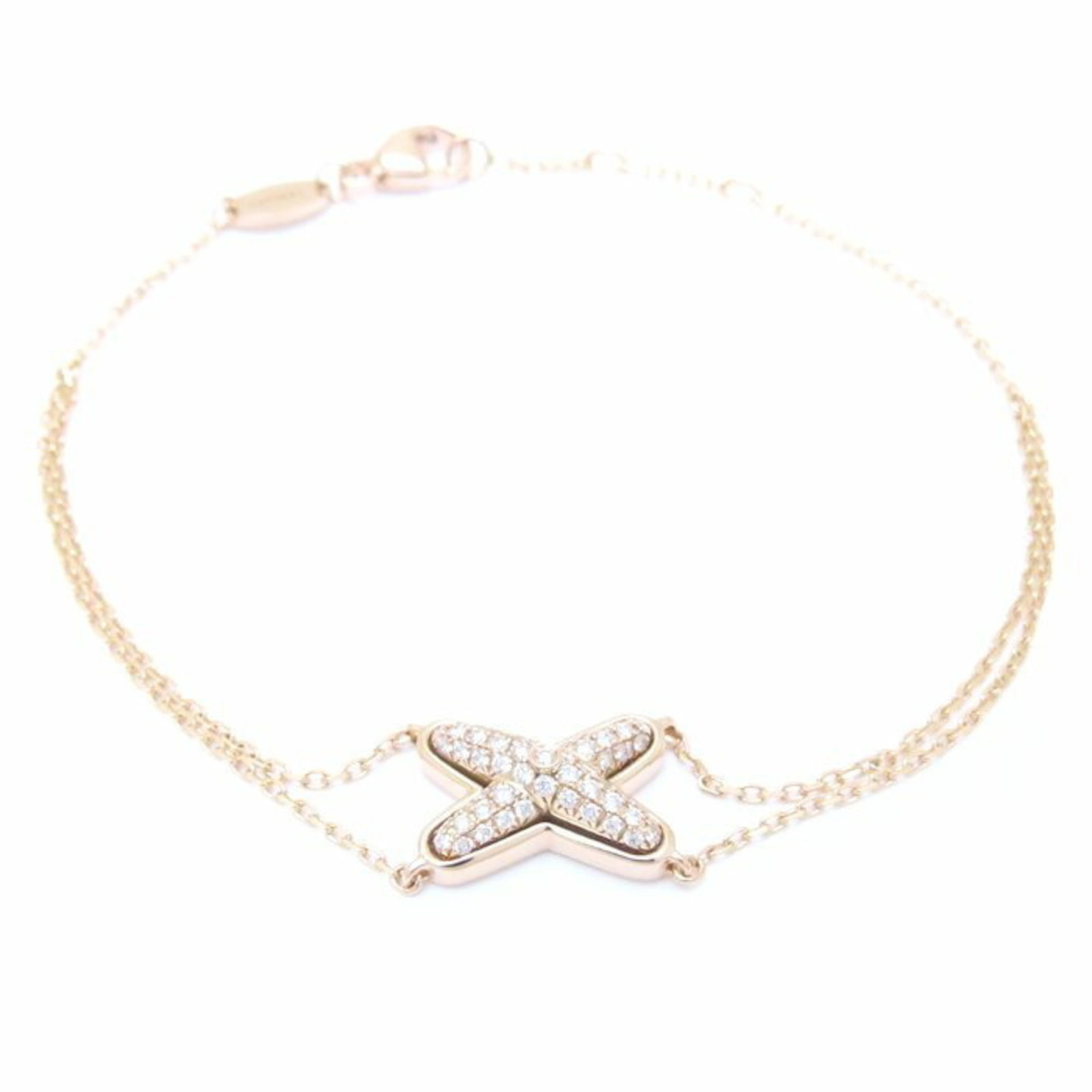 Charm Bracelet Pink Gold 18K: Charm Bracelet Pink Gold 18K Pink Gold 18K Charm Bracelet - A Delicate and Elegant Accessory. This 15.5cm-17cm long, used (like new) charm bracelet features pink gold (18K) material, making it a beaut