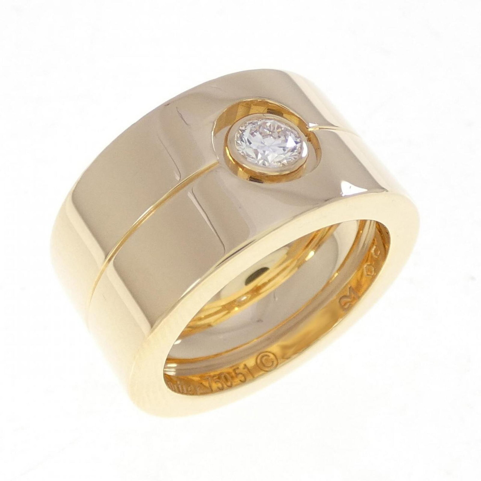 High Love Cartier Ring: High Love Cartier Ring Yellow Gold Cartier Ring in Excellent Condition. This beautiful ring features high-quality yellow gold (18K) craftsmanship, with some subtle scratches and minor dirt visible due