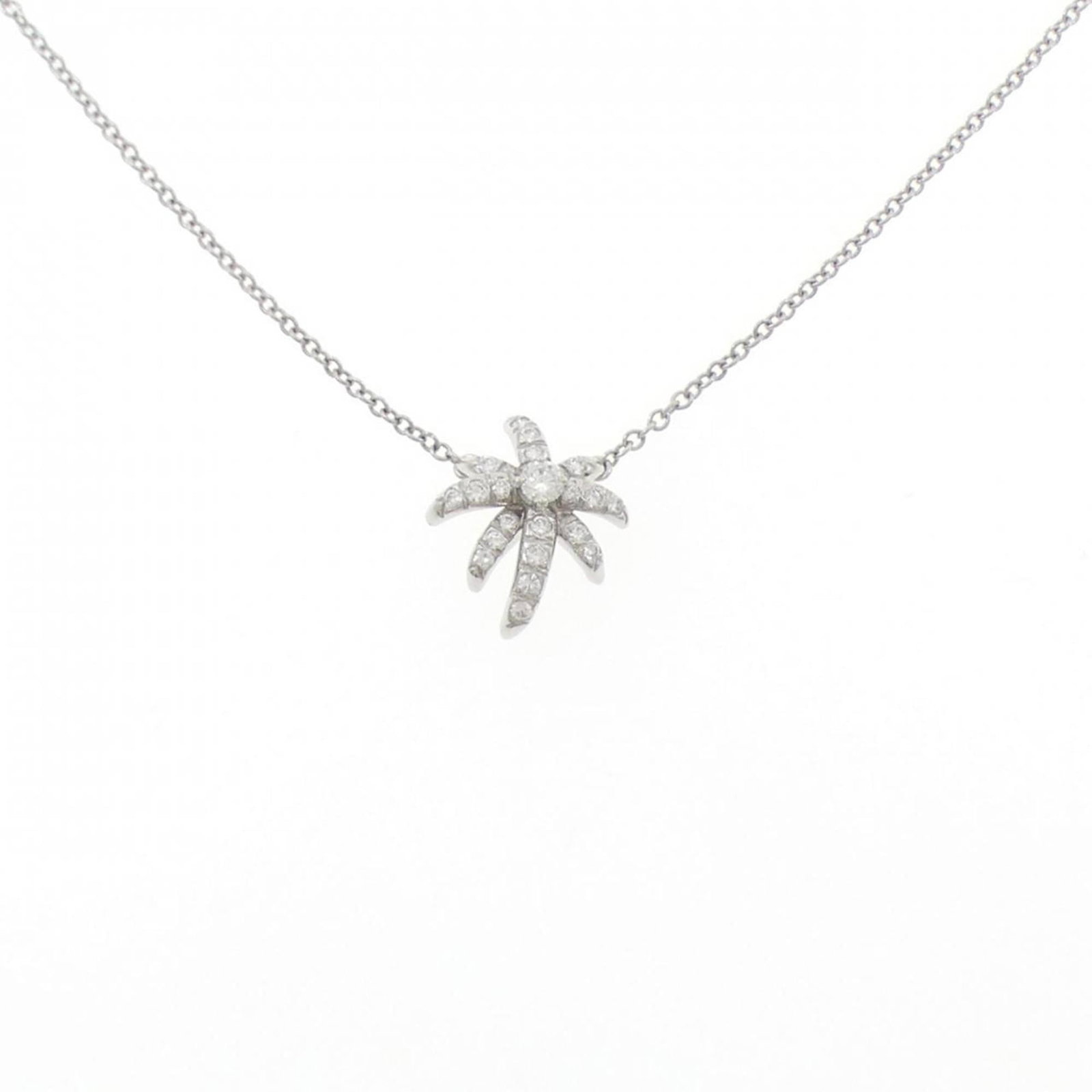 Fireworks Necklace Tiffany: Fireworks Necklace Tiffany Platinum Tiffany necklace featuring a stunning diamond pendant, crafted from 950 platinum and adorned with a beautiful diamond. The necklace boasts a sleek design with a 41 