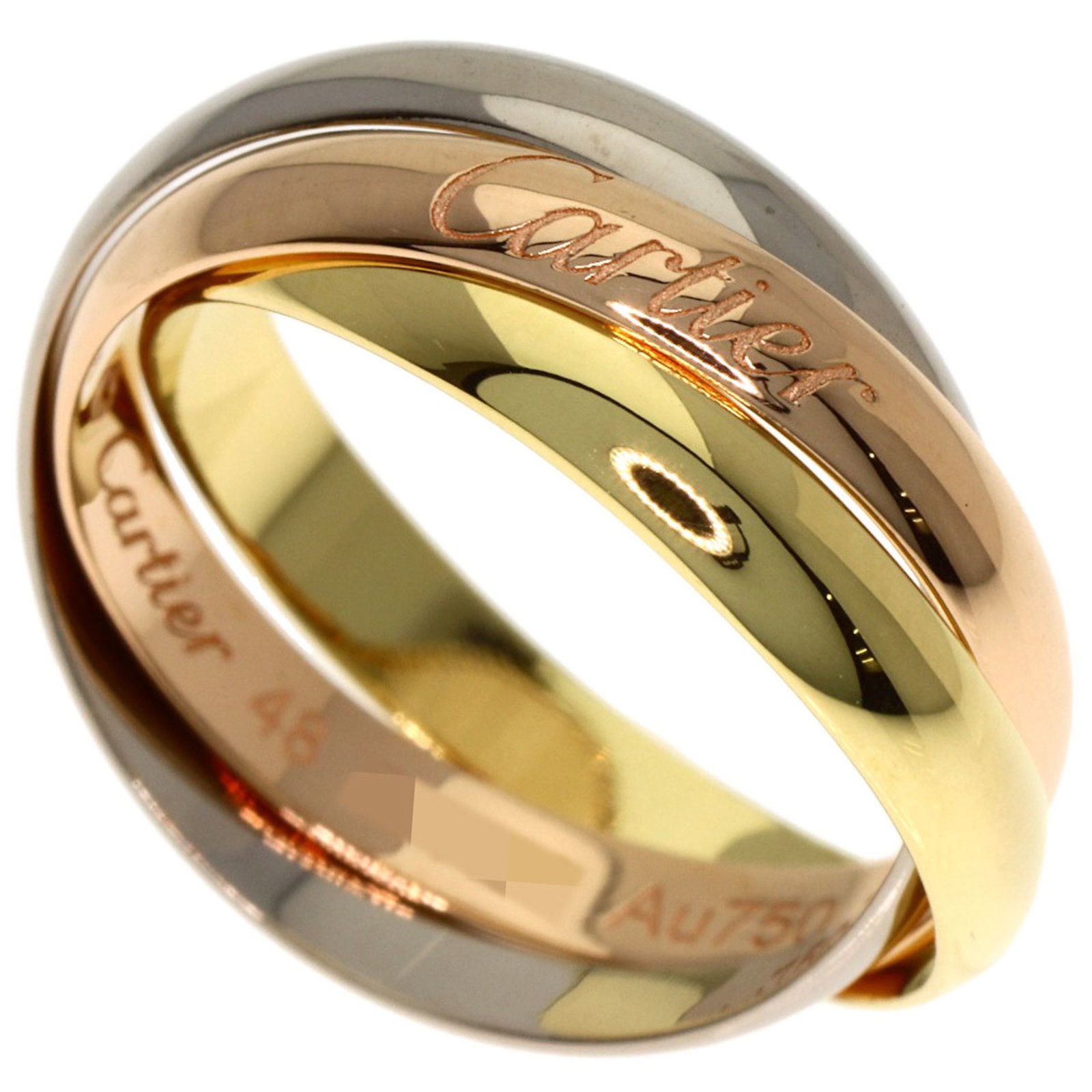 Cartier Pink 18k White 18k Yellow Gold Ring Band: Cartier Pink 18k White 18k Yellow Gold Ring Band Cartier Pink 18k White 18k Yellow Gold Ring Band features a striking combination of pink, white, and yellow gold, showcasing the luxury brand's