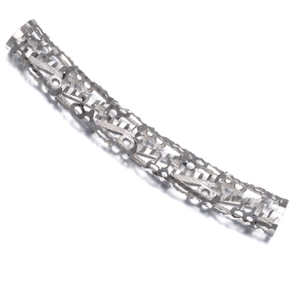 Cylinder pendant 18k white gold cut openwork: Cylinder pendant 18k white gold cut openwork 18k white gold cut openwork pendant. The pendant's intricate design showcases the beauty of 18k white gold, with no stone added to enhance its natural char