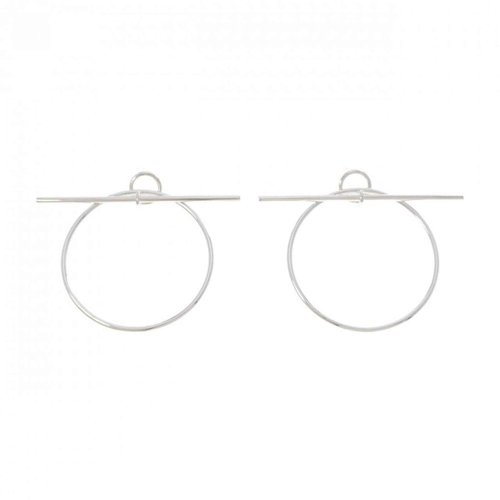 Hermes 925 Silver Earrings Stud: Hermes 925 Silver Earrings Stud Silver earrings with a Hermes brand and type, made from 925 silver. The stud earrings have a size of 50.50mm x 60.10mm and bear a few traces of usage, some scratches / 