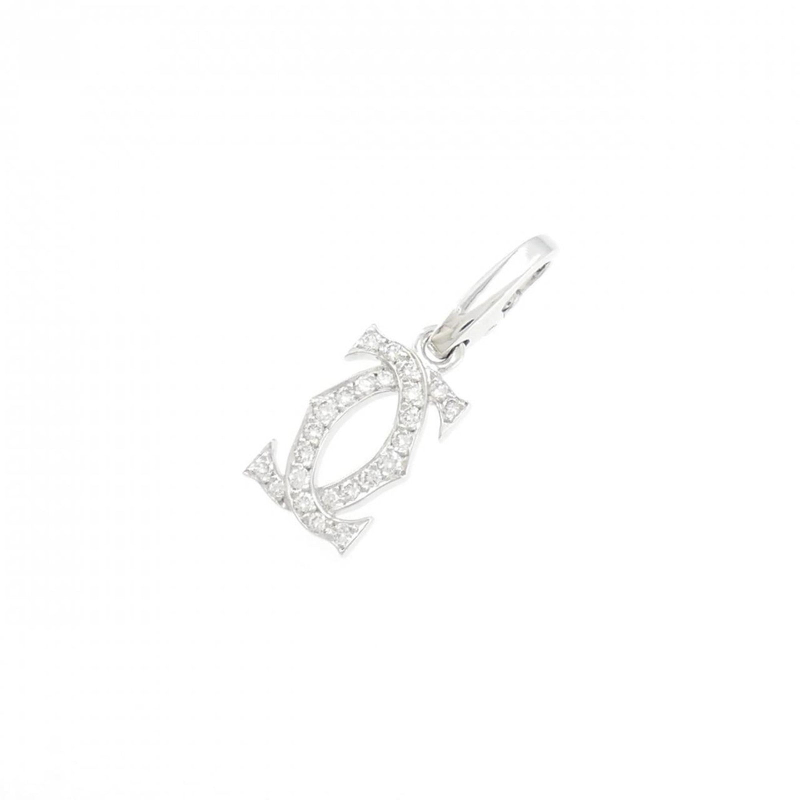 Necklace by Cartier: Necklace by Cartier Cartier's iconic necklace boasts an elegant 18K white gold setting, adorned with a stunning diamond charm. The subtle scratches and minor wear on the metal add to its understated s