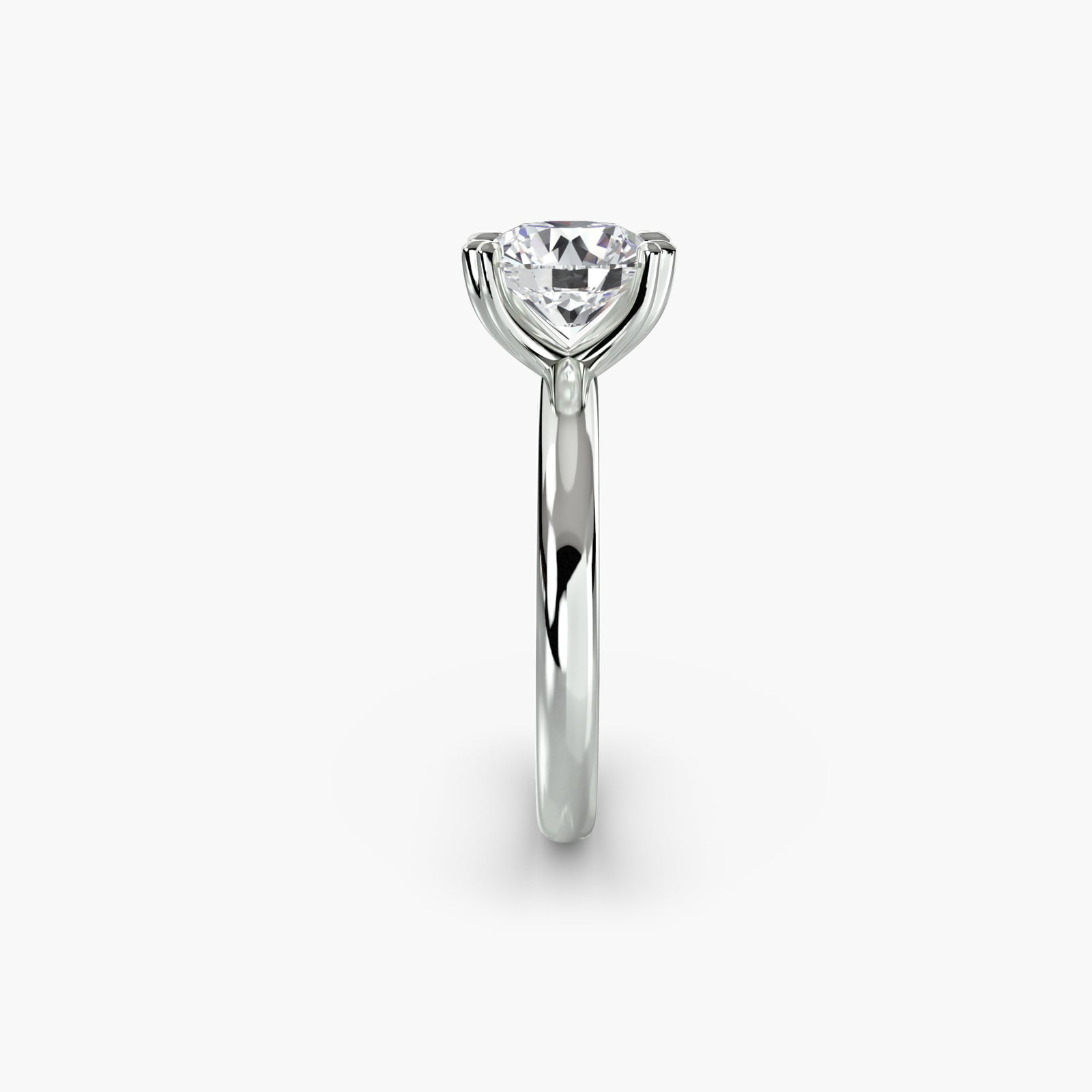 Solitaire Round 14Kt White Gold Ring Setting - 3