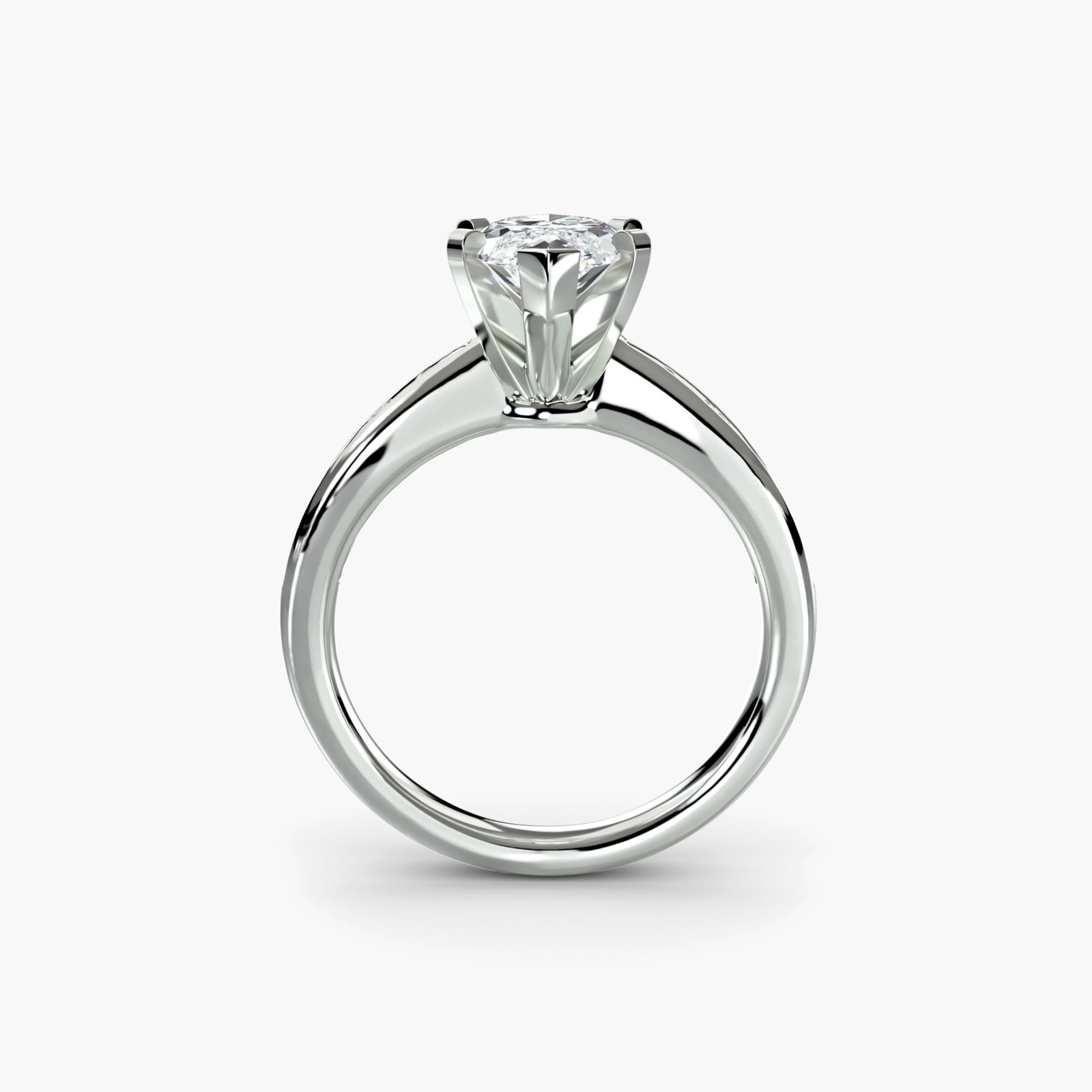 Pave Marquise 950 Platinum Ring Setting: Pave Marquise 950 Platinum Ring Setting Pave marquise ring setting crafted from 950 platinum, featuring 12 side stones totaling 0.313 carats in EF/VS lab-grown stone colour and clarity. The intricate 