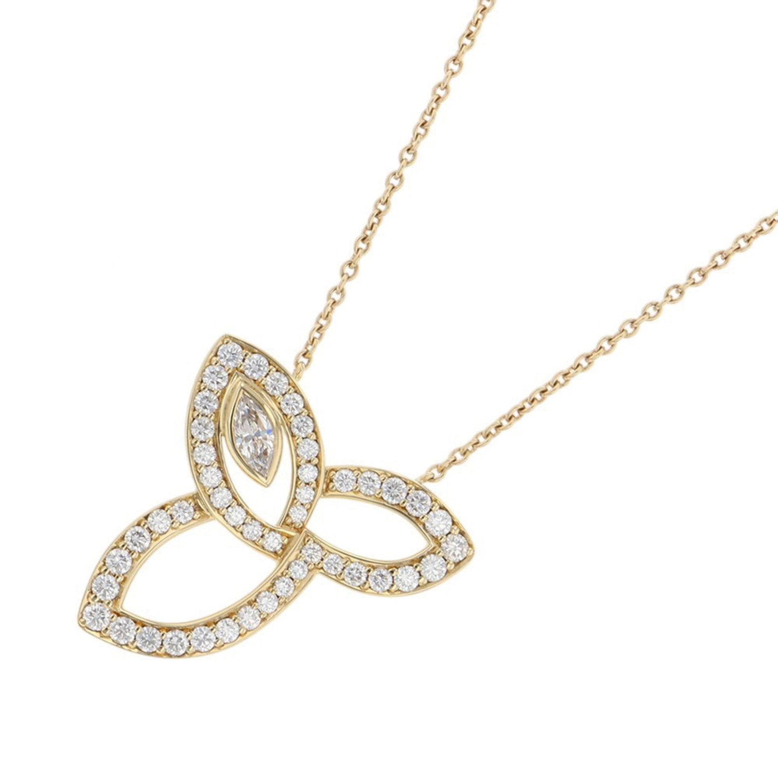 Harry Winston Lily Cluster Pendant Necklace With 46 Diamonds Approximately 0.68 Carat Total 18Kyg: Harry Winston Lily Cluster Pendant Necklace With 46 Diamonds Approximately 0.68 Carat Total 18Kyg Yellow gold (18K) Harry Winston Lily Cluster Pendant Necklace features 46 diamonds totaling approximat