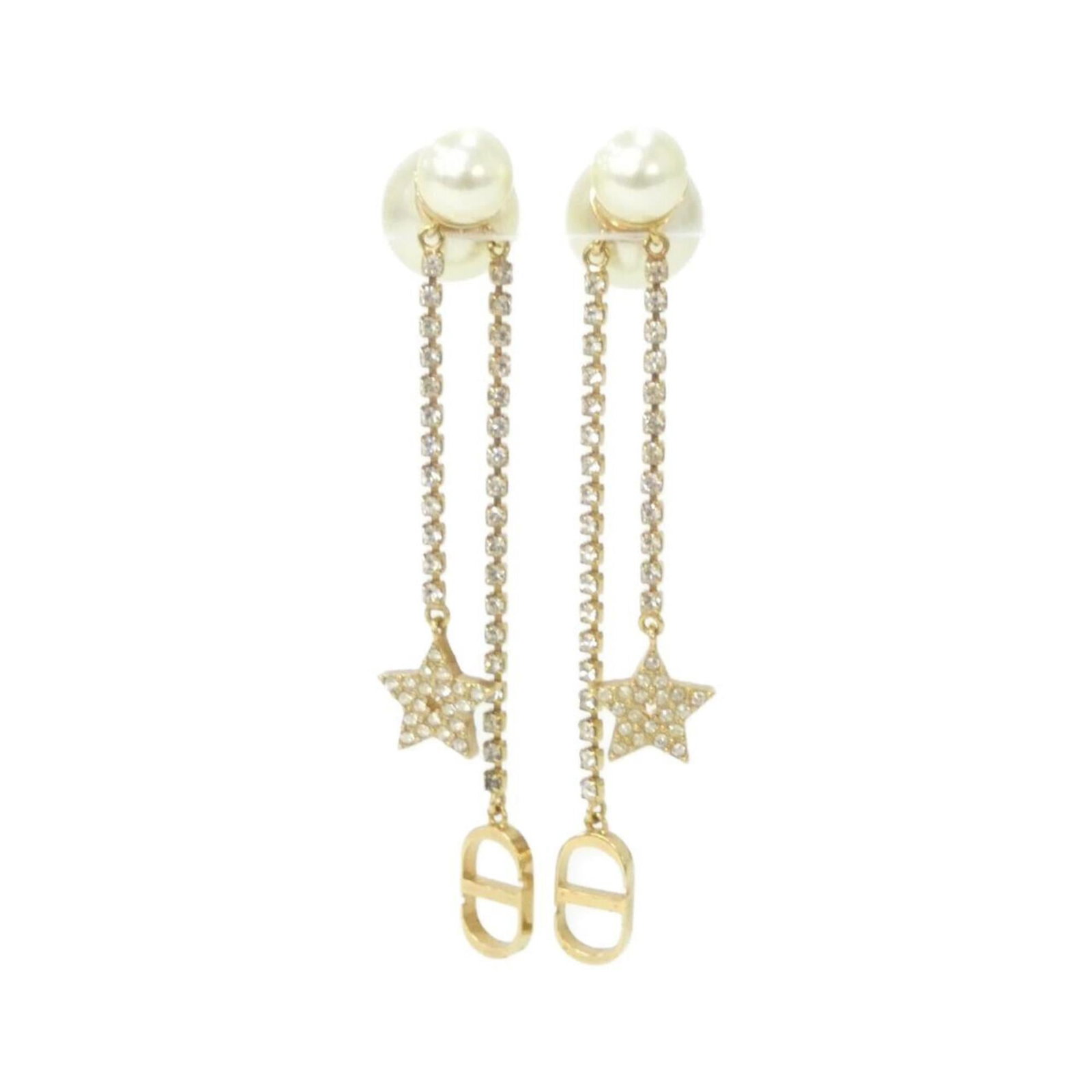 Stud Earrings by Christian Dior: Stud Earrings by Christian Dior Stud earrings by Christian Dior, featuring clear design with subtle scratches and minor dirt marks. Made from high-quality materials, these earrings showcase the iconic